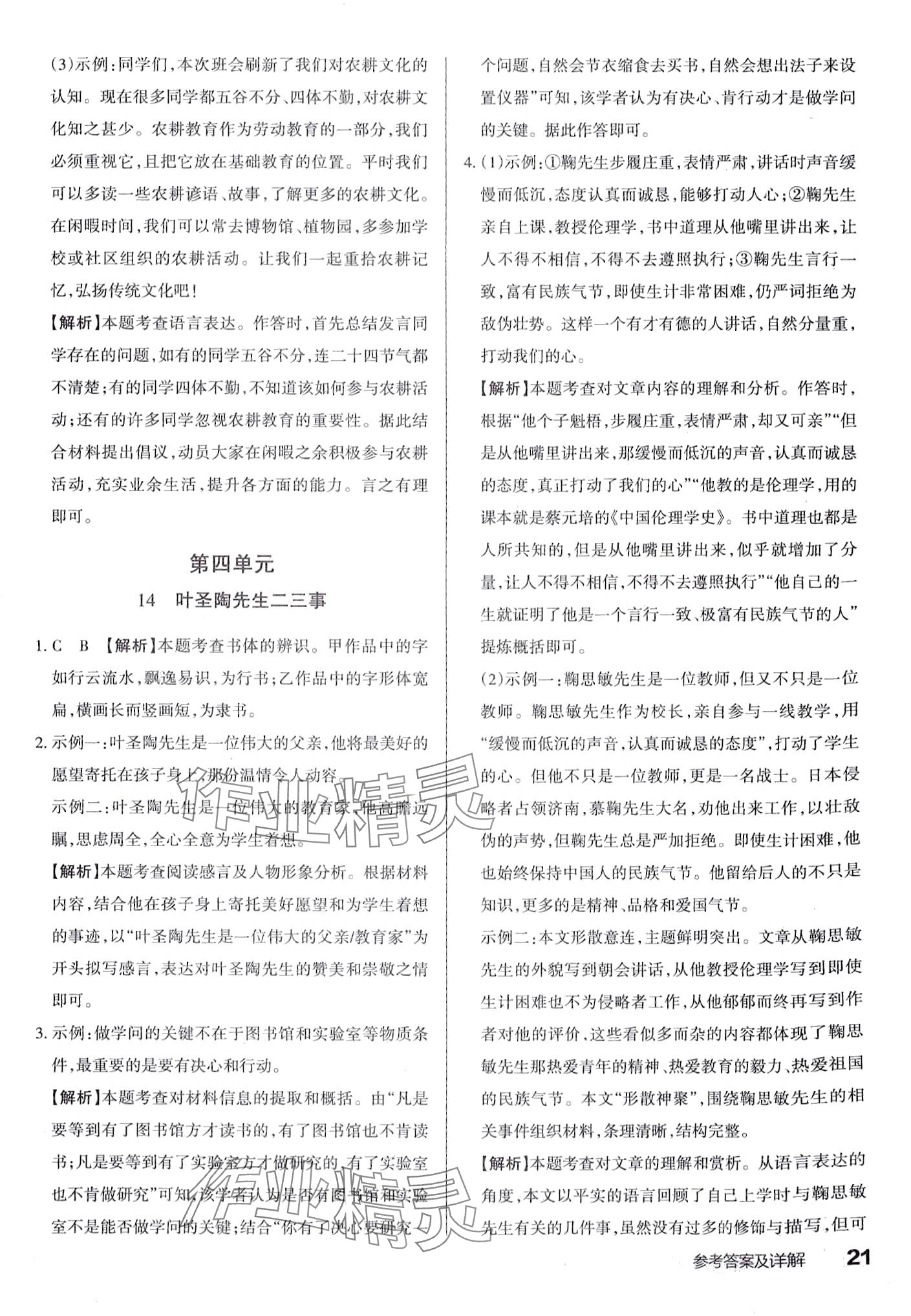 2024年滿分訓(xùn)練設(shè)計(jì)七年級(jí)語文下冊(cè)人教版 第21頁