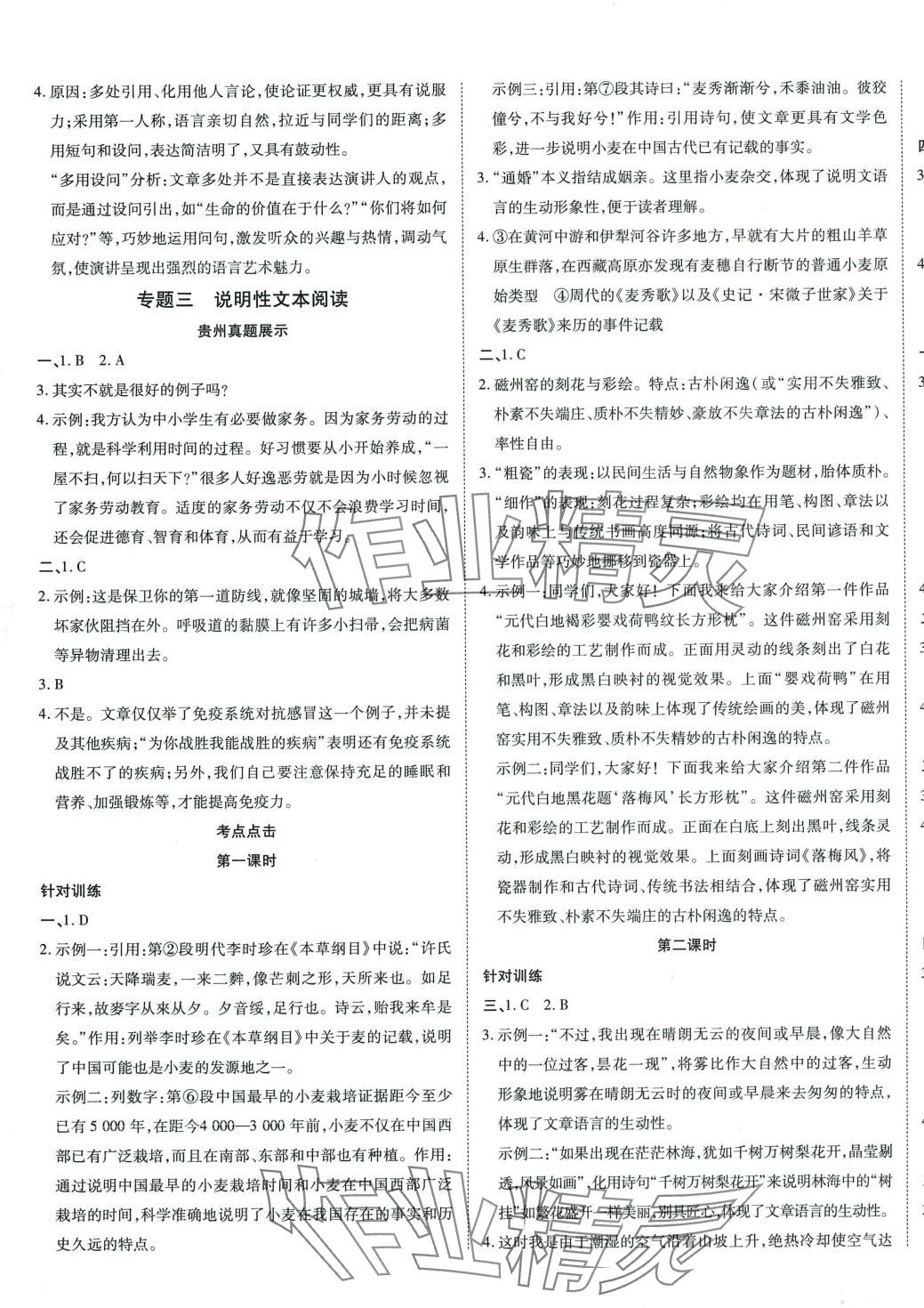 2024年中考必備云南美術(shù)出版社語(yǔ)文中考貴州專(zhuān)版 第15頁(yè)
