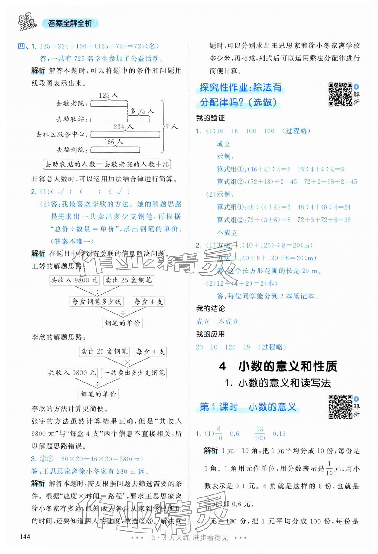 2025年53天天練四年級數學下冊人教版 第20頁