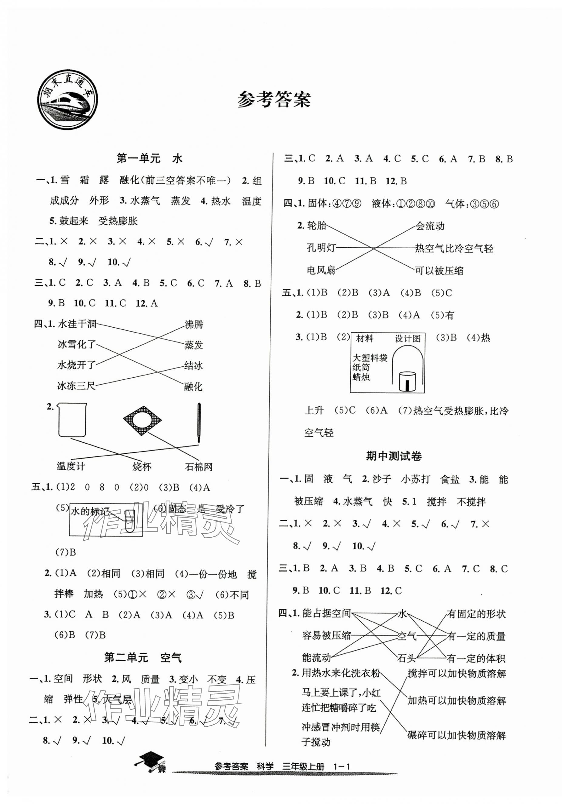 2024年期末直通車三年級科學(xué)上冊教科版 第1頁