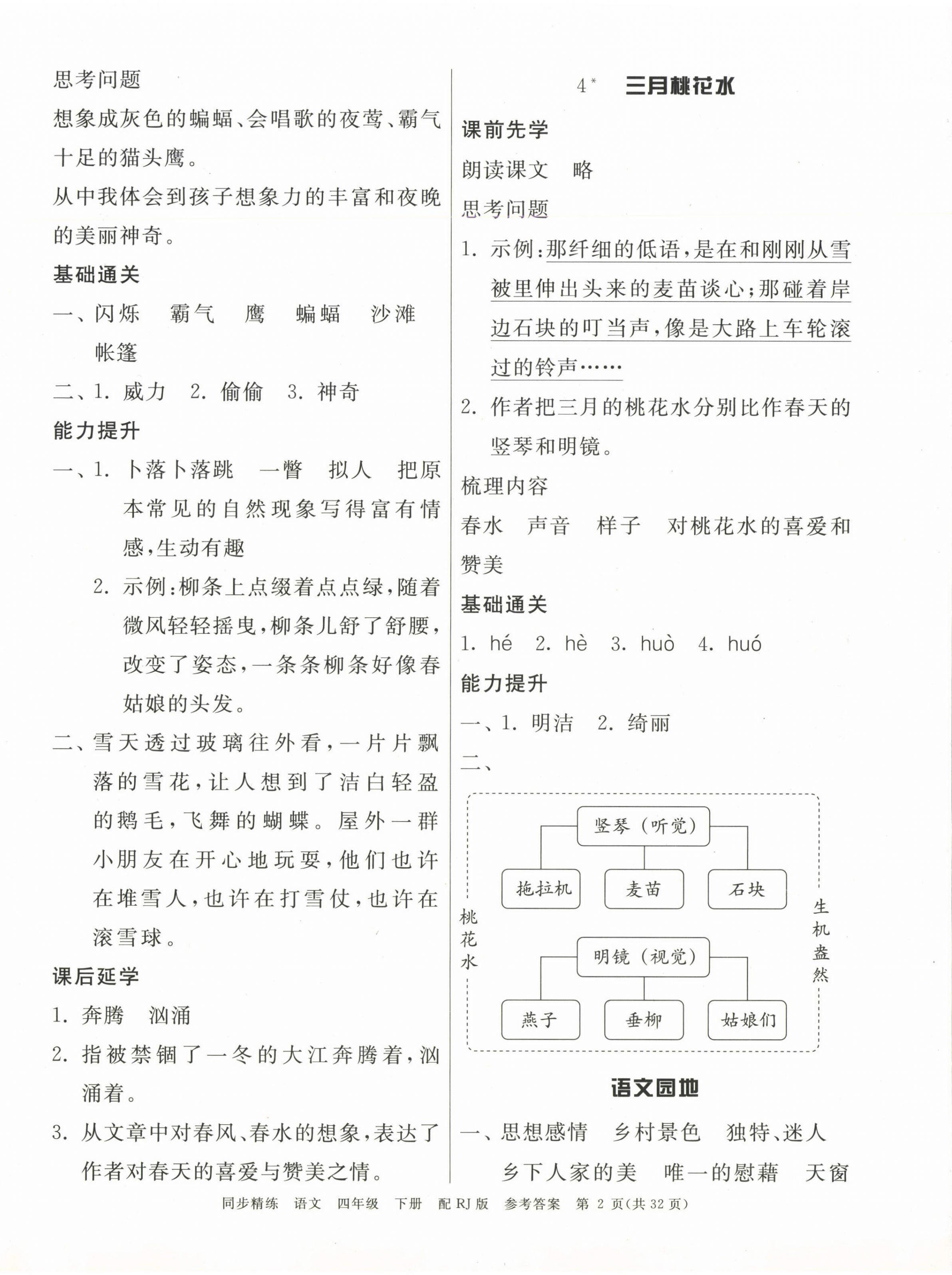 2025年同步精練廣東教育出版社四年級語文下冊人教版 第2頁
