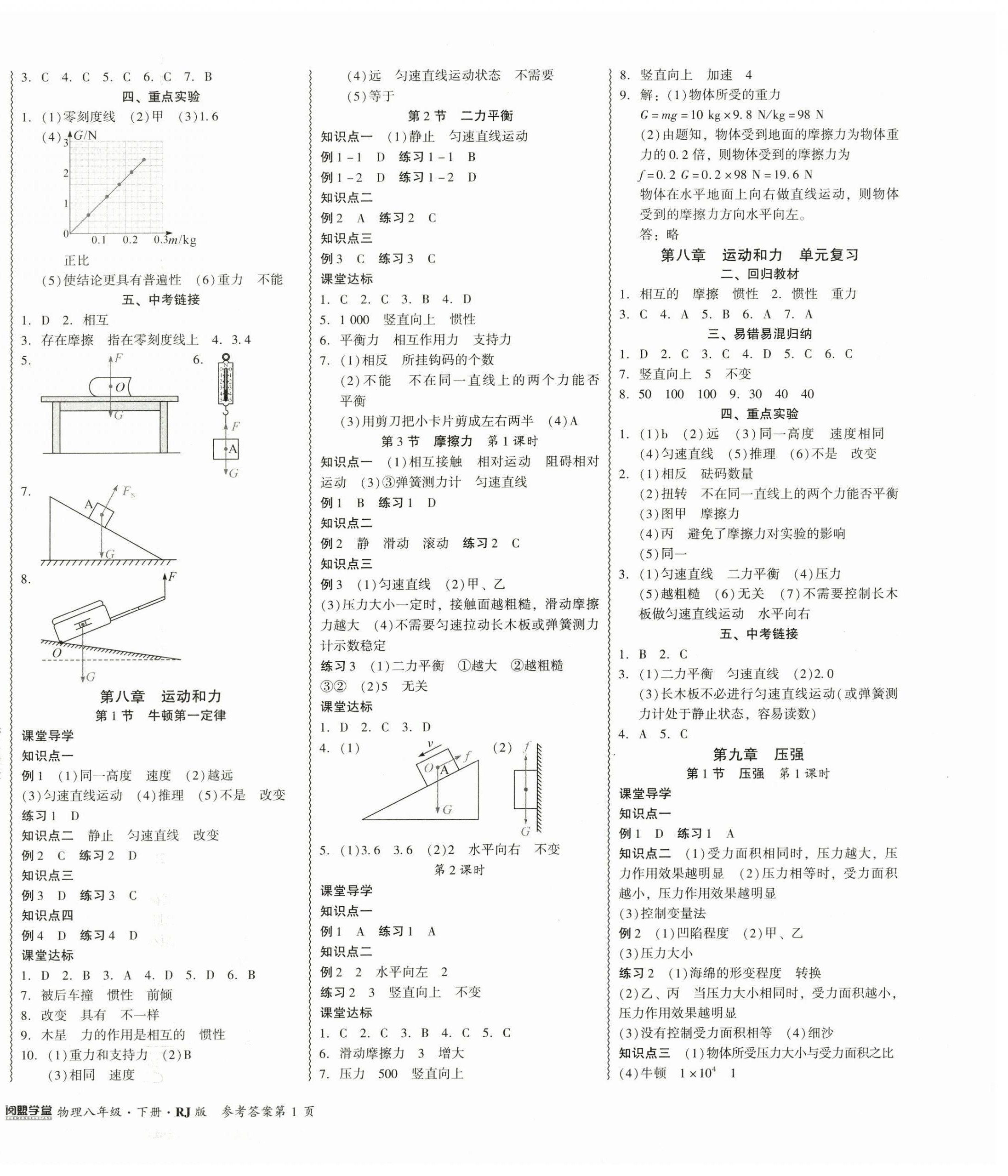 2024年零障碍导教导学案八年级物理下册人教版 第2页