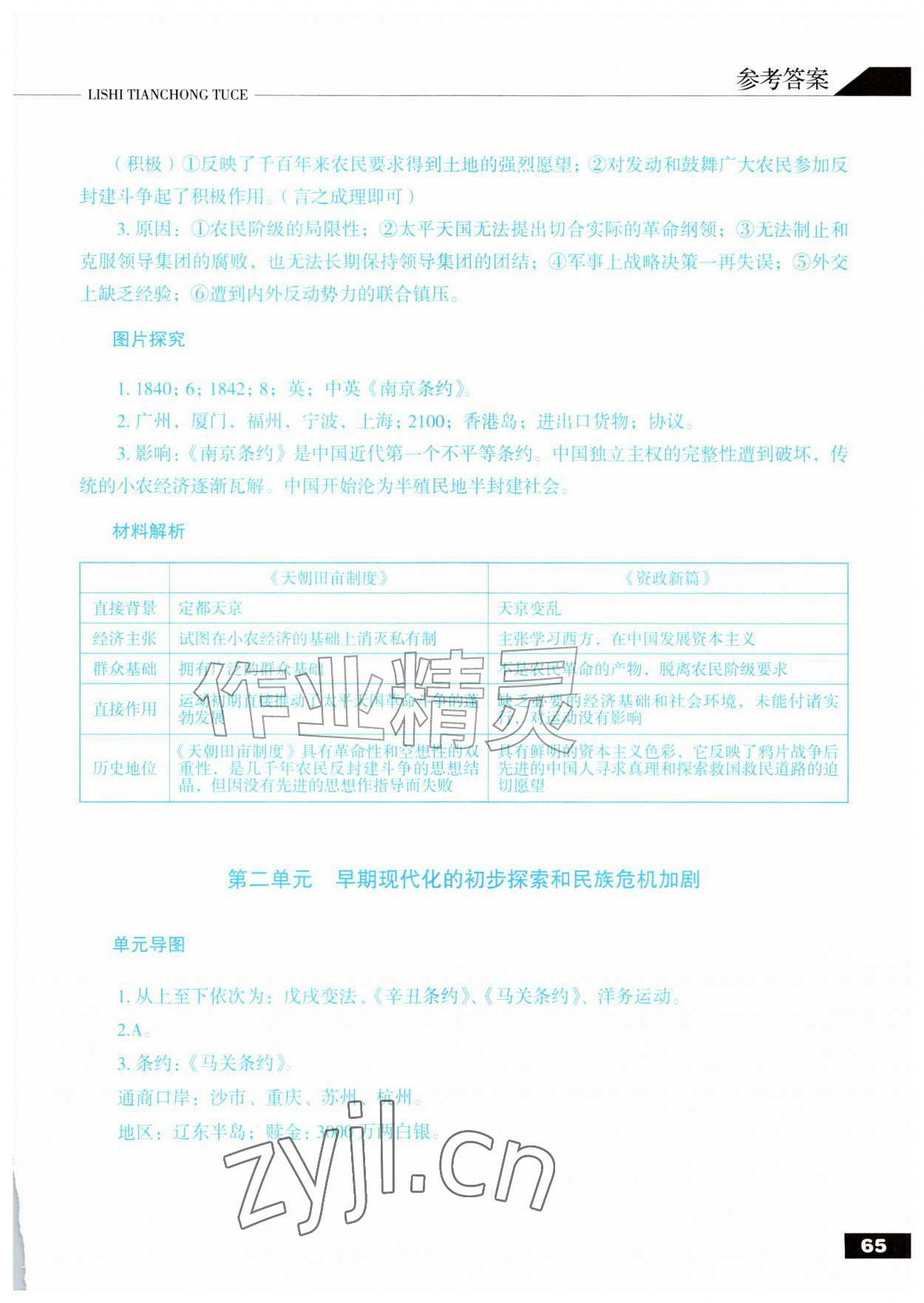 2026年中国历史填充图册人民出版社八年级历史上册人教版陕西专版&nbsp;参考答案第2页