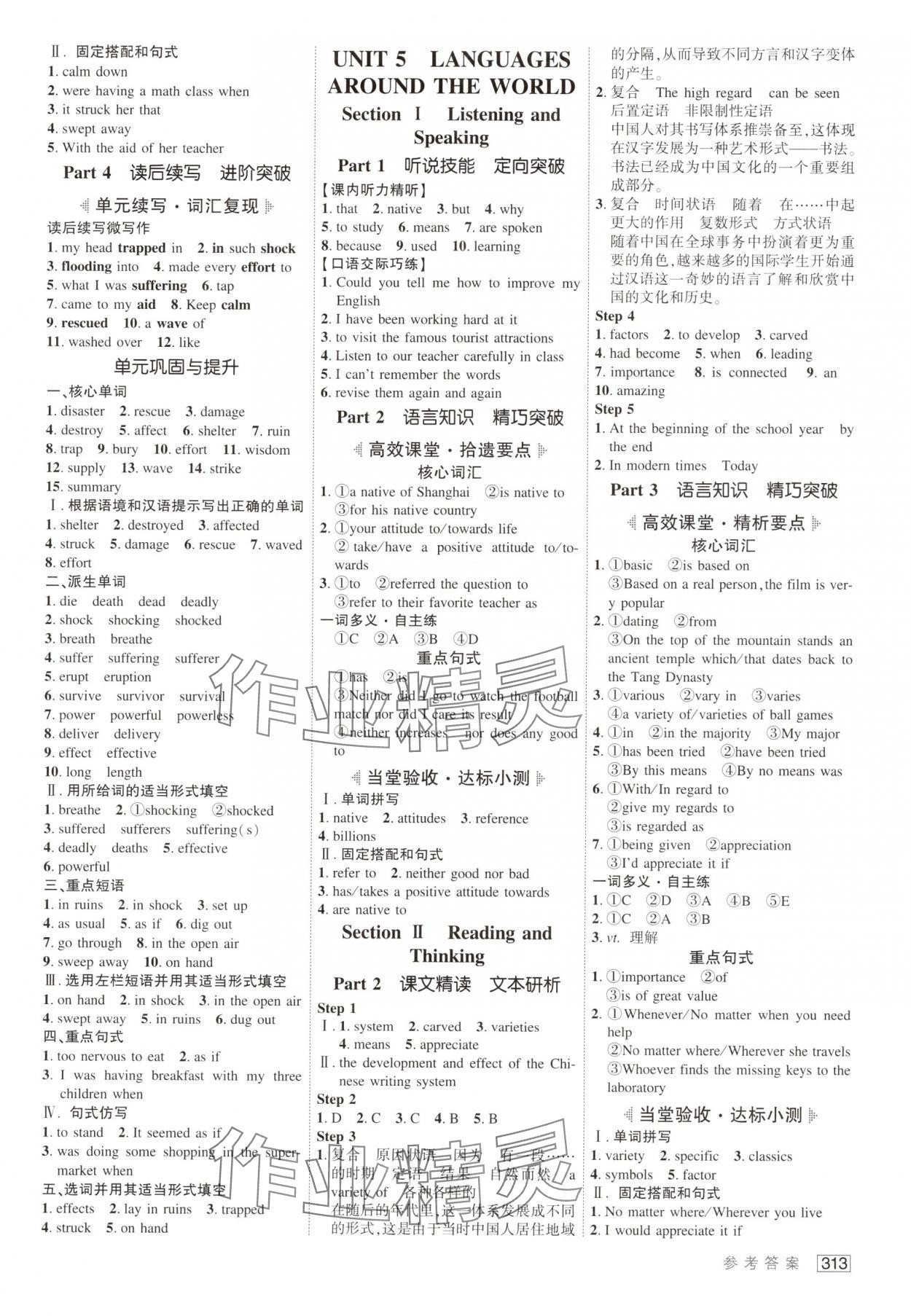 2025年紅對勾講與練高中英語必修第一冊人教版 參考答案第9頁