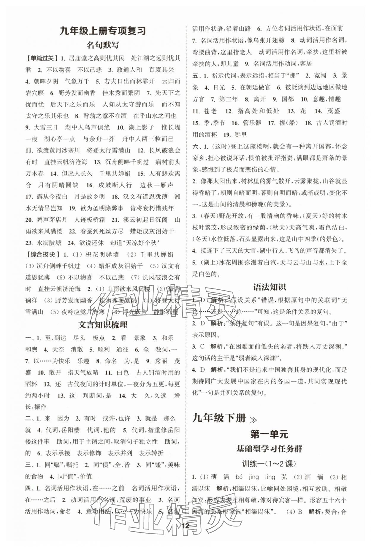 2025年拔尖特訓(xùn)九年級語文人教版 第12頁