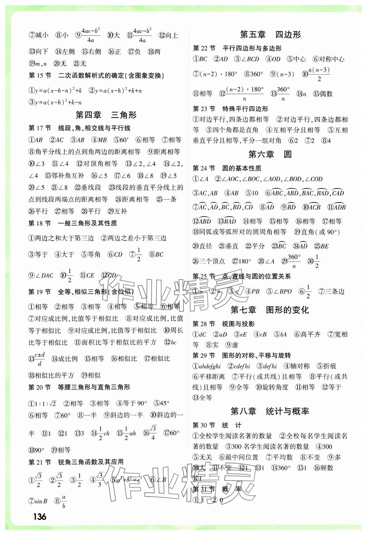 2025年萬唯中考試題研究數(shù)學四川專版 參考答案第2頁