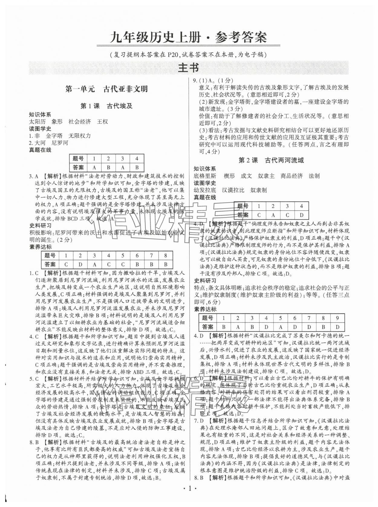 2025年考點(diǎn)跟蹤同步訓(xùn)練九年級(jí)歷史全一冊(cè)人教版深圳專(zhuān)版 第1頁(yè)
