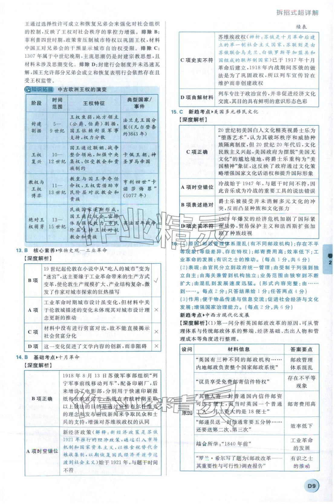 2026年理想树试题攻略高中历史 参考答案第8页