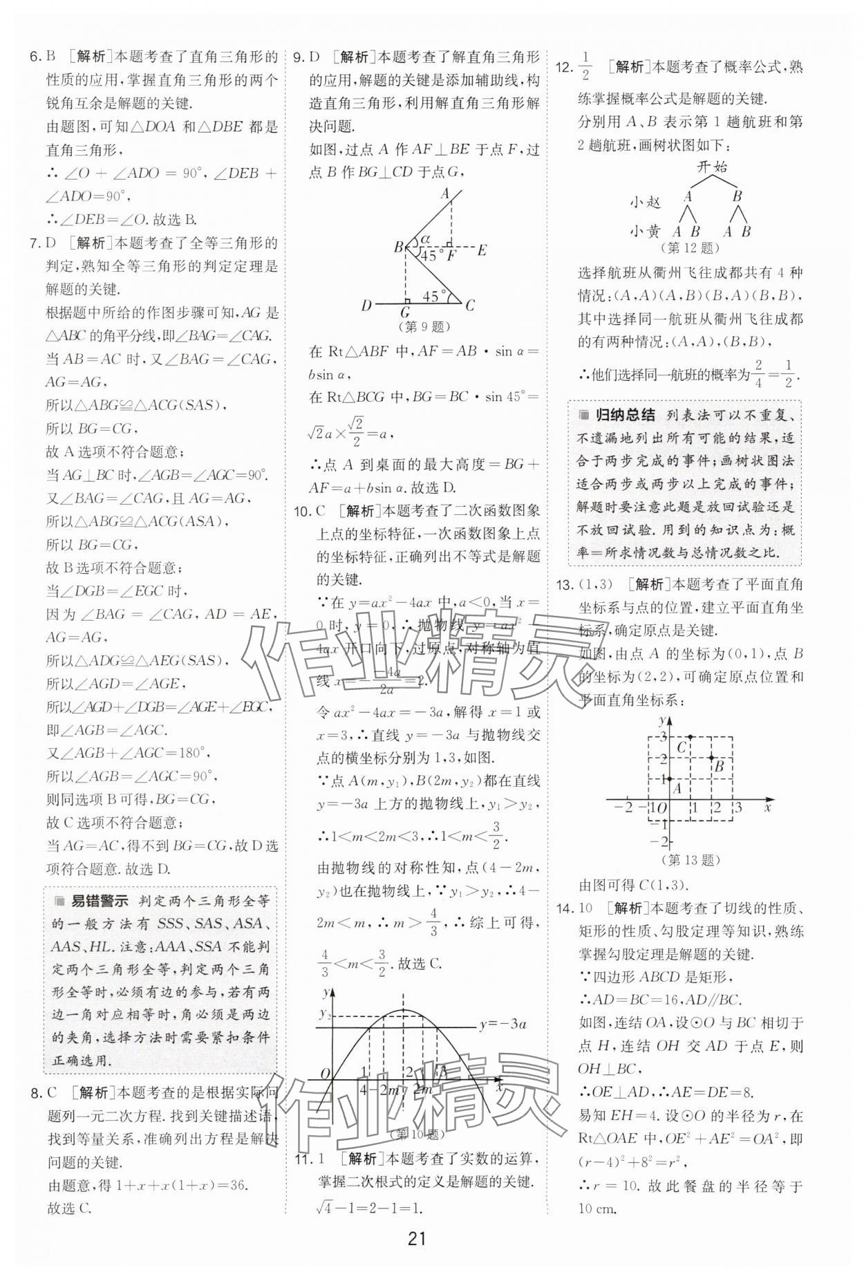 2025年春雨教育考必勝浙江省中考試卷精選數(shù)學(xué) 參考答案第21頁