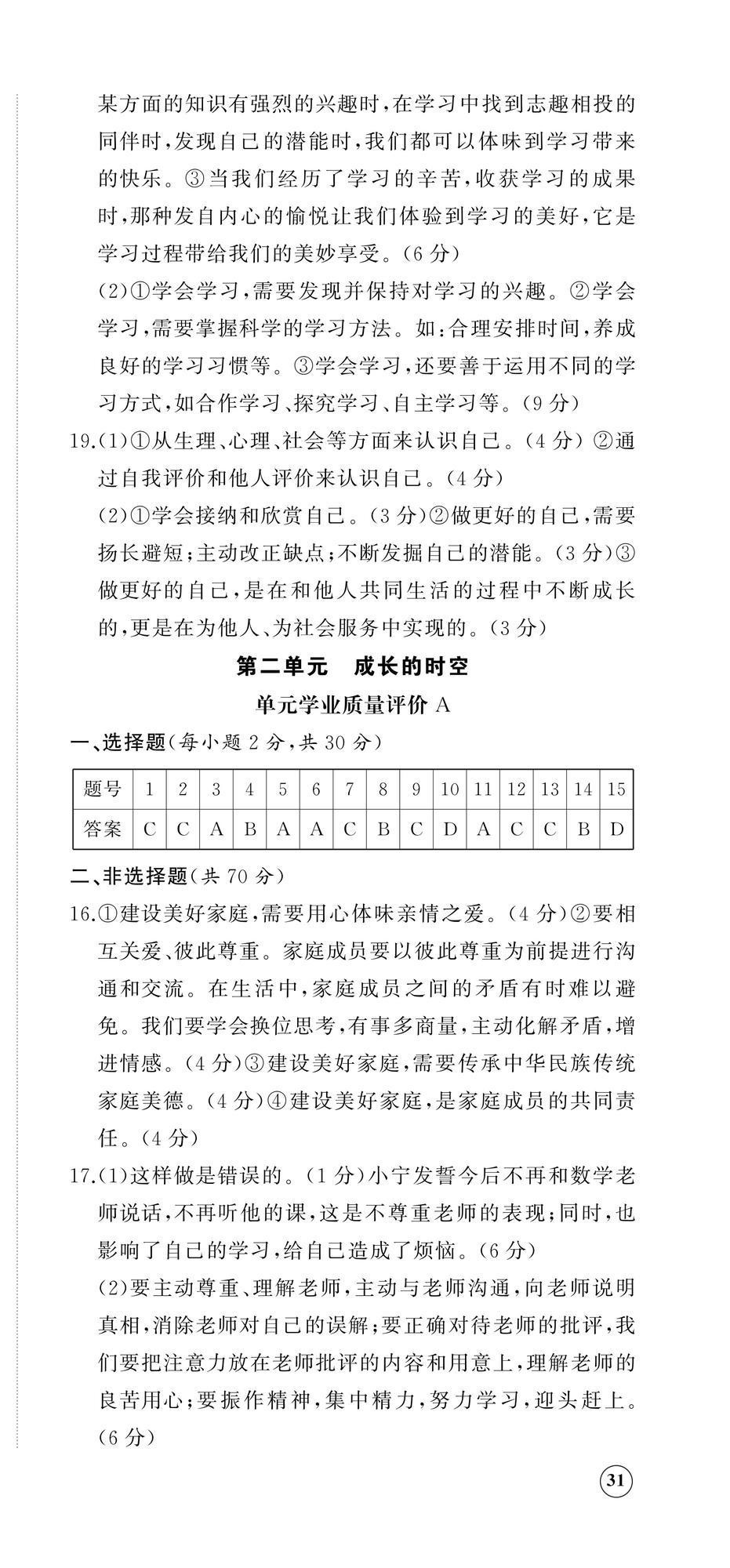 2024年伴你學(xué)精練課堂分層作業(yè)七年級道德與法治上冊人教版臨沂專版 第3頁