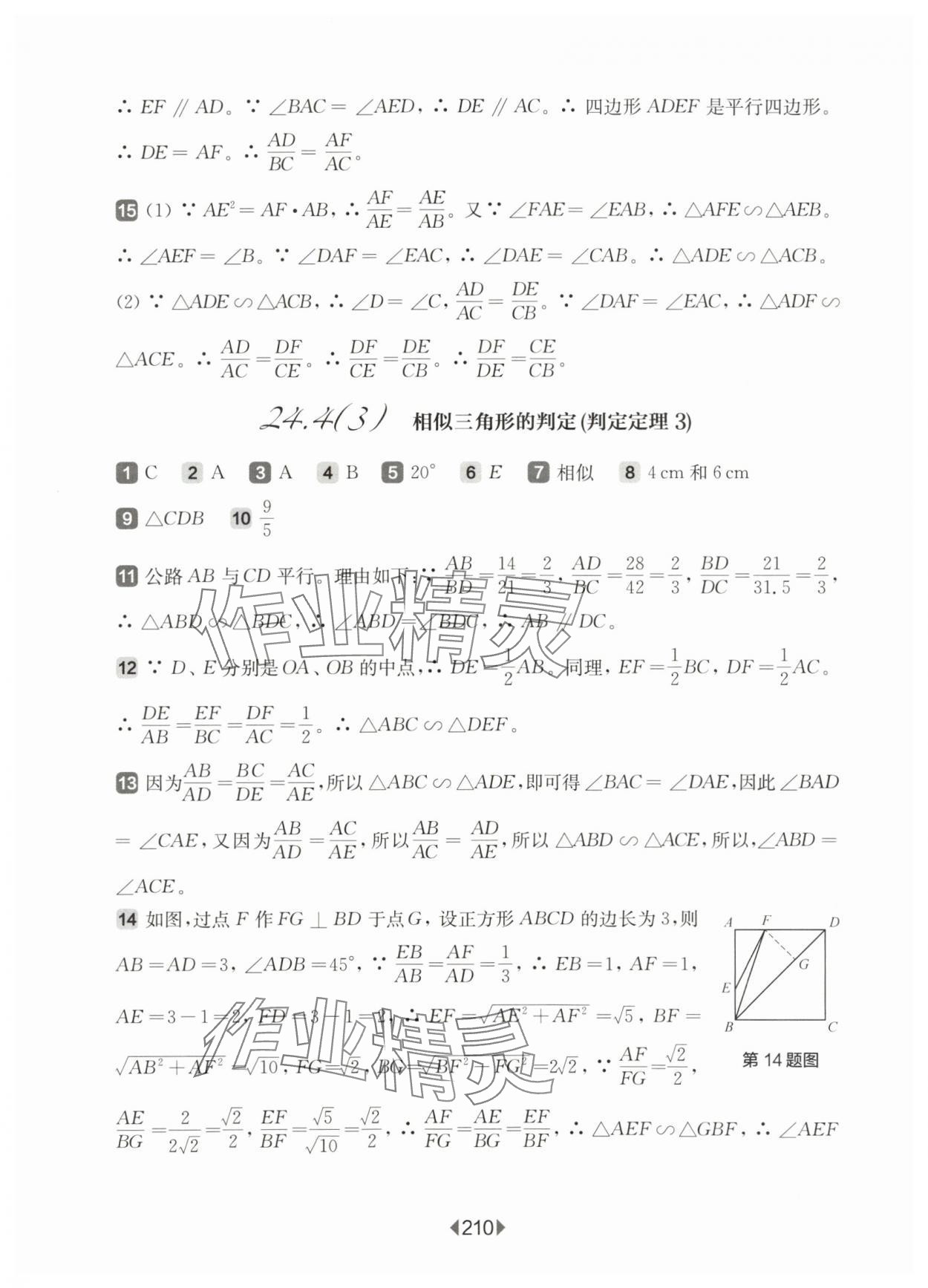 2025年華東師大版一課一練九年級數(shù)學(xué)全一冊滬教版54制 參考答案第6頁