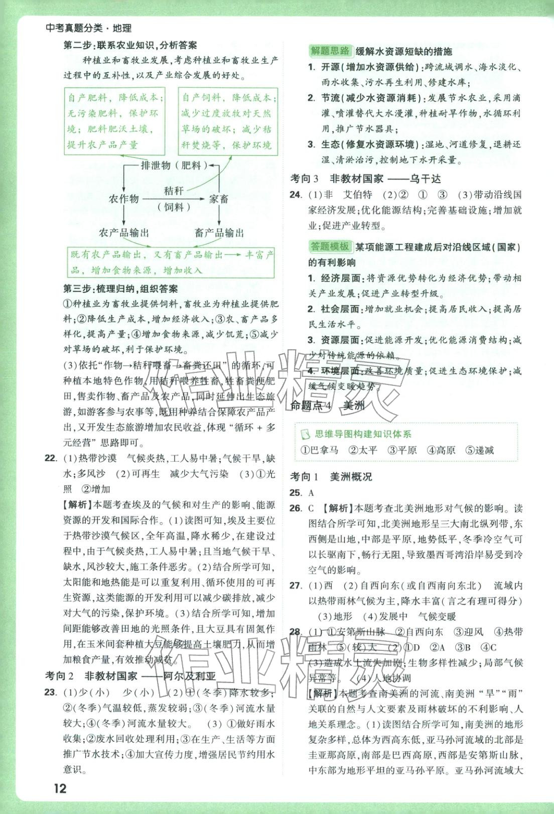 2026年万唯中考真题分类地理 参考答案第12页