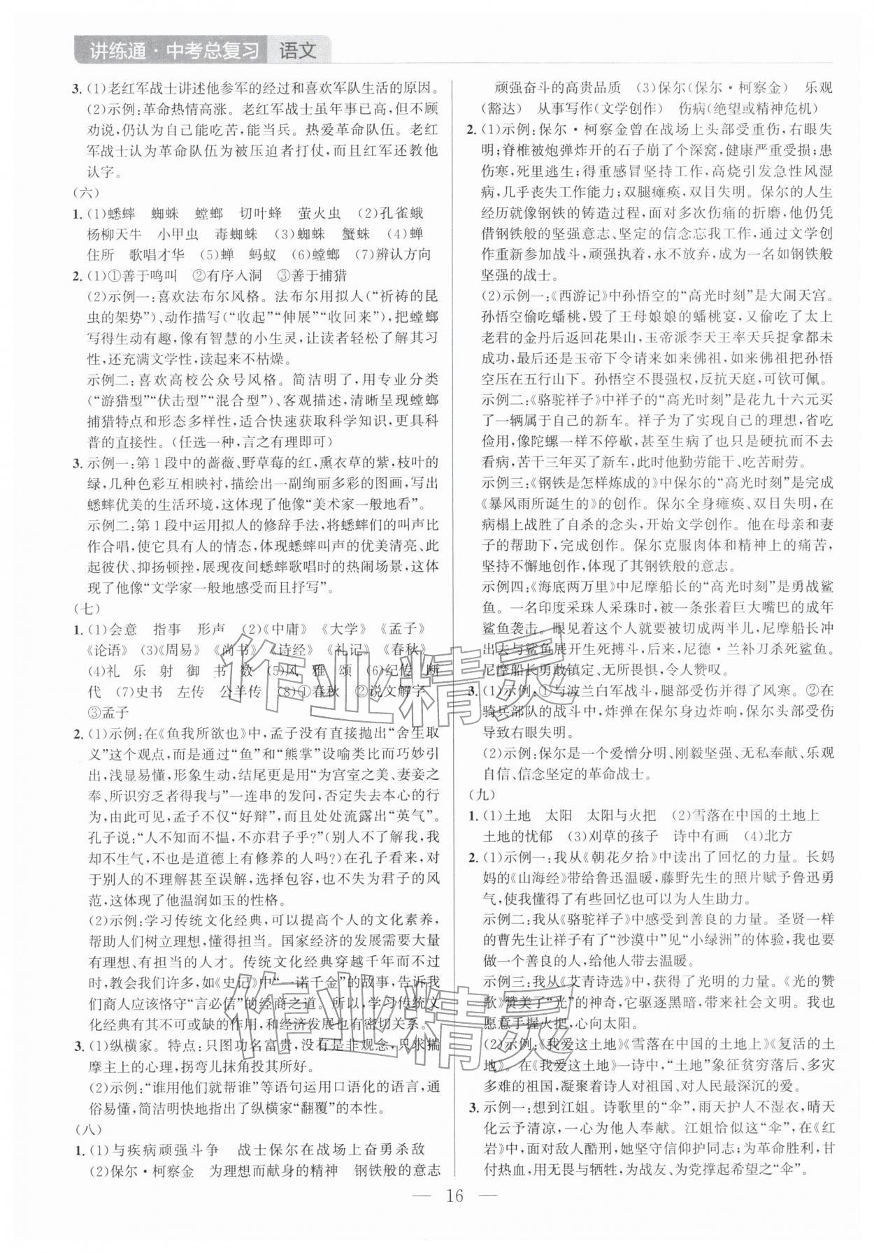 2026年广东名师讲练通中考总复习语文深圳专版&nbsp;第16页