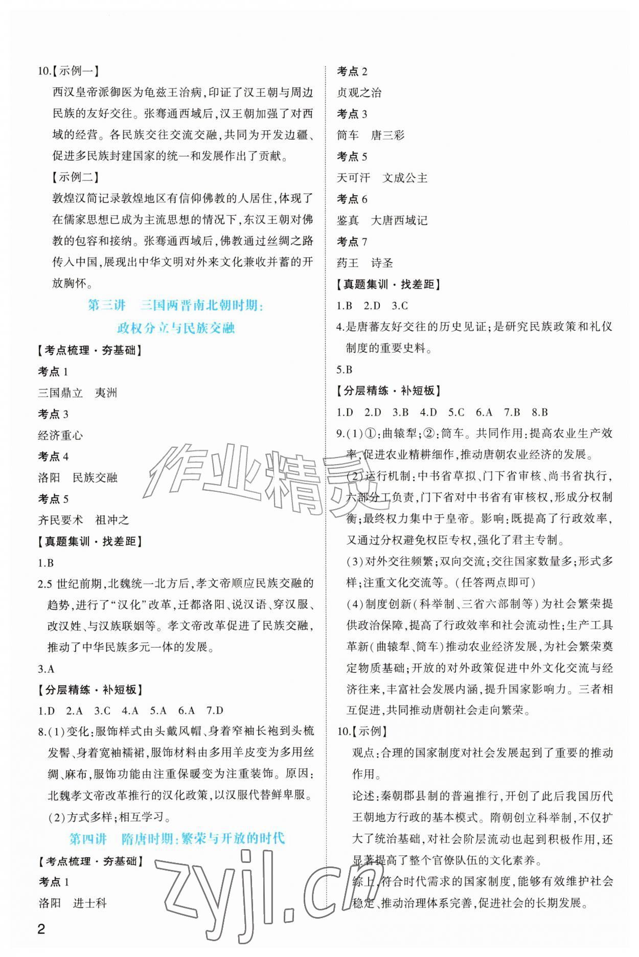 2026年初中总复习手册山东科学技术出版社九年级历史全一册人教版&nbsp;第2页