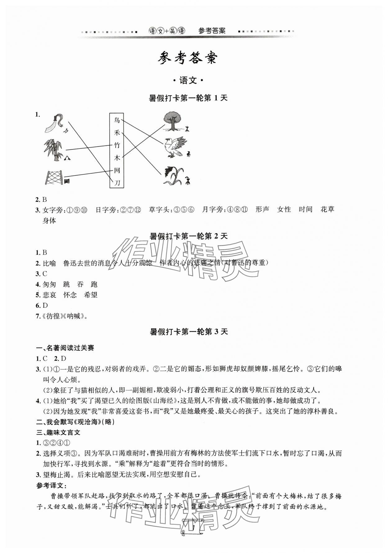 2024年小升初銜接練習(xí)手冊六年級語文.英語 第1頁