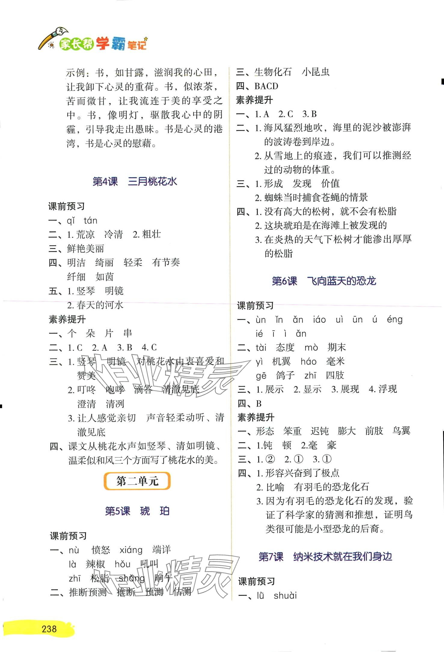 2024年学霸笔记四年级语文下册人教版 第2页