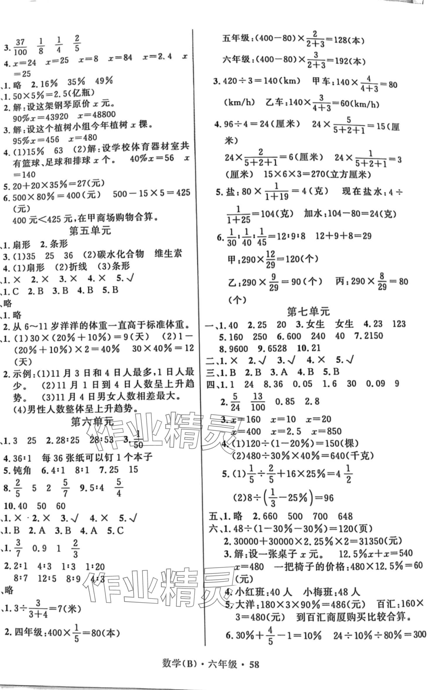 2024年复习王快乐学习六年级数学北师大版 第2页