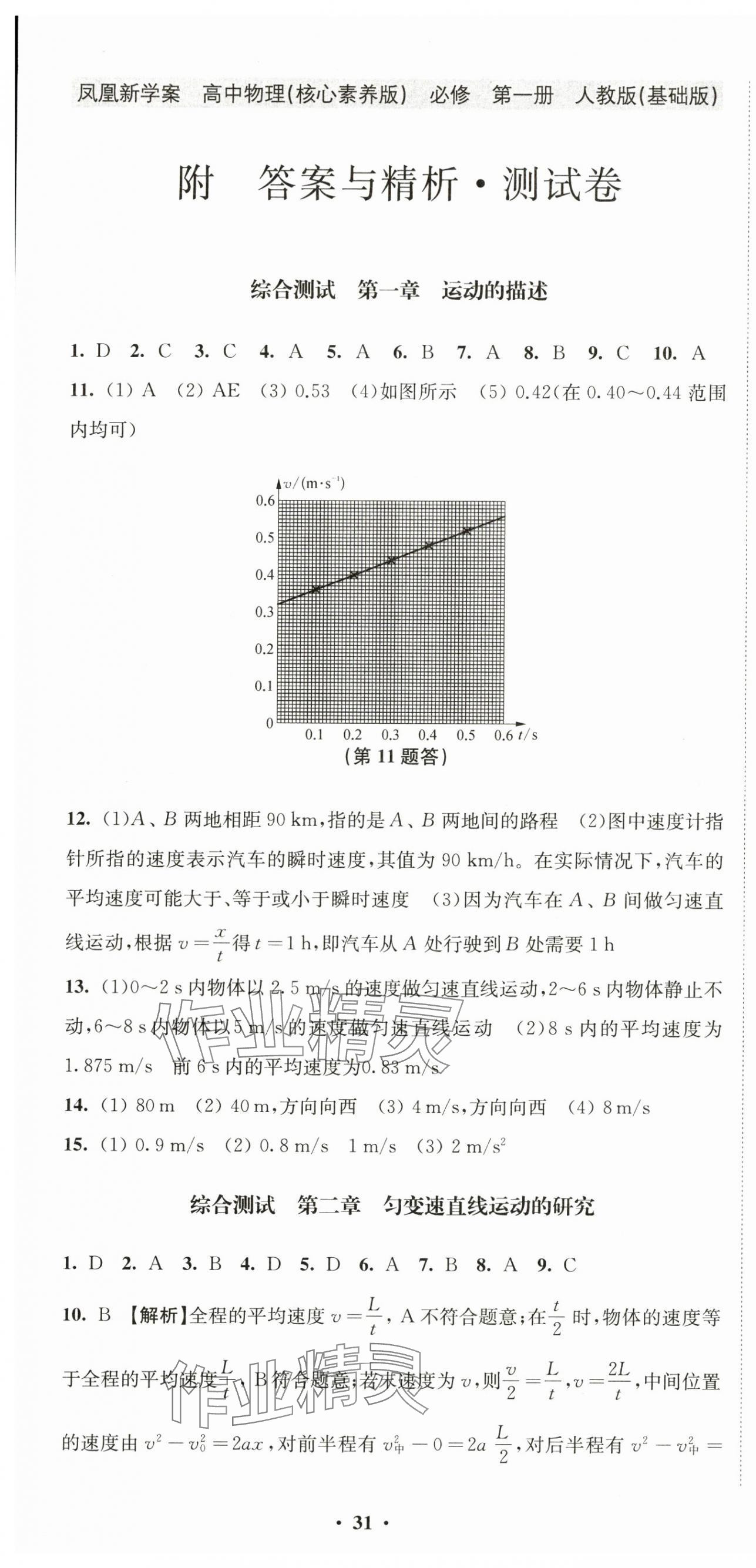 2024年凤凰新学案高中物理必修第一册人教版基础版 第1页