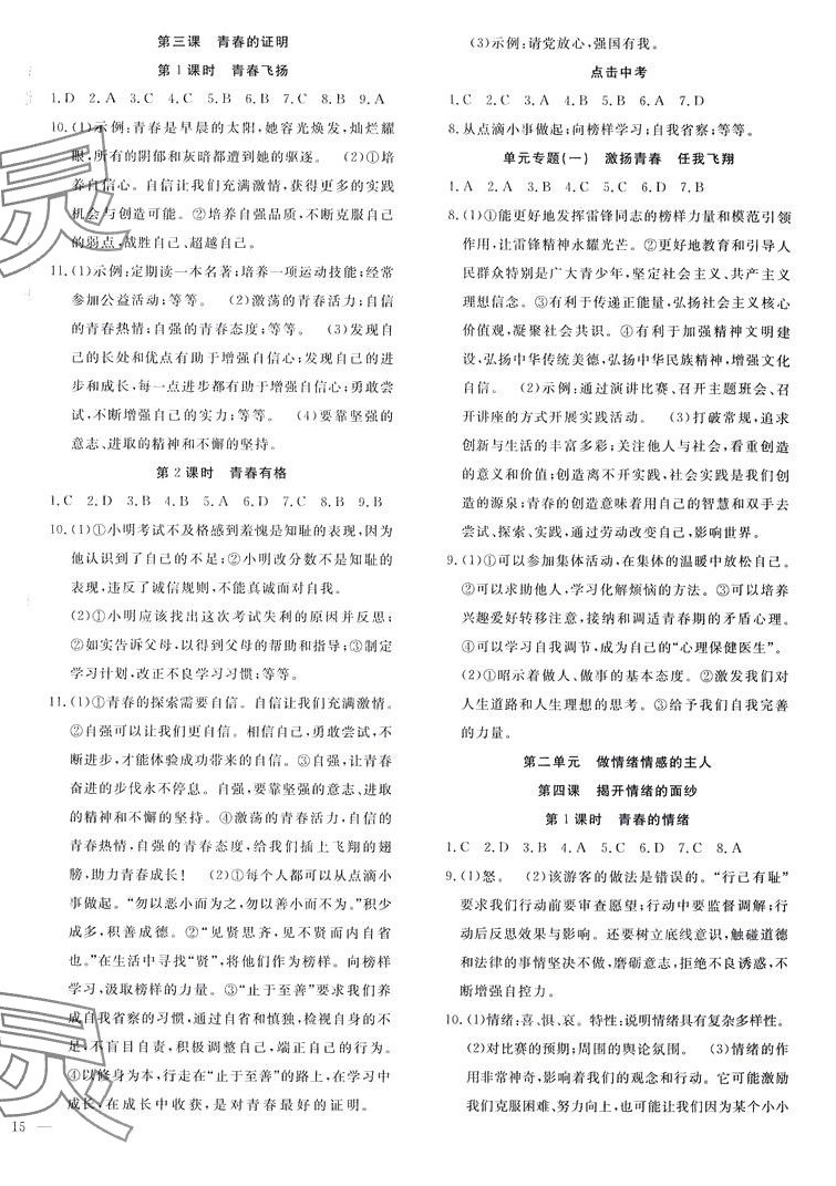 2024年體驗型學(xué)案七年級道德與法治下冊人教版 第4頁