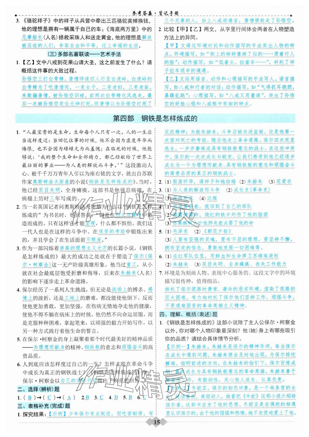 2025年達標(biāo)學(xué)案名著解讀一點通中考版 參考答案第14頁