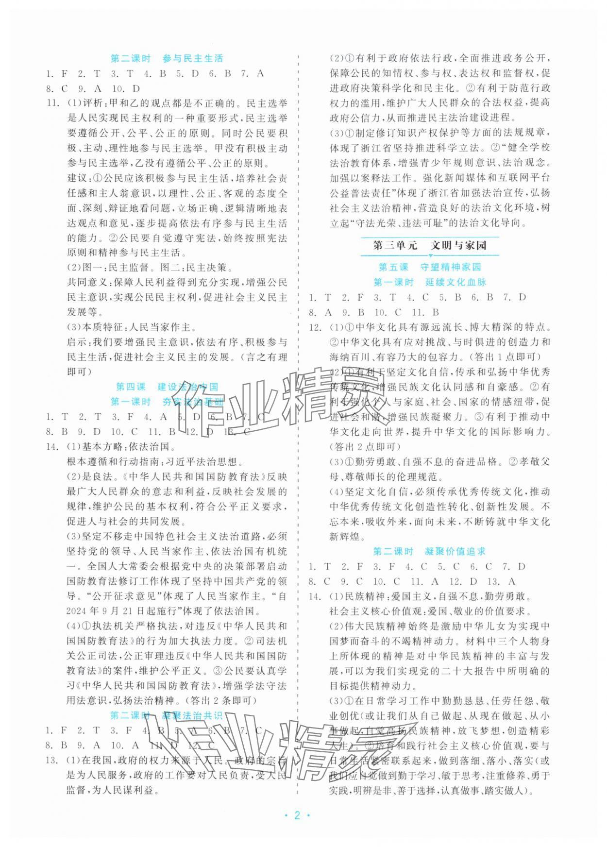 2025年精彩练习就练这一本九年级道德与法治全一册人教版评议教辅 第2页
