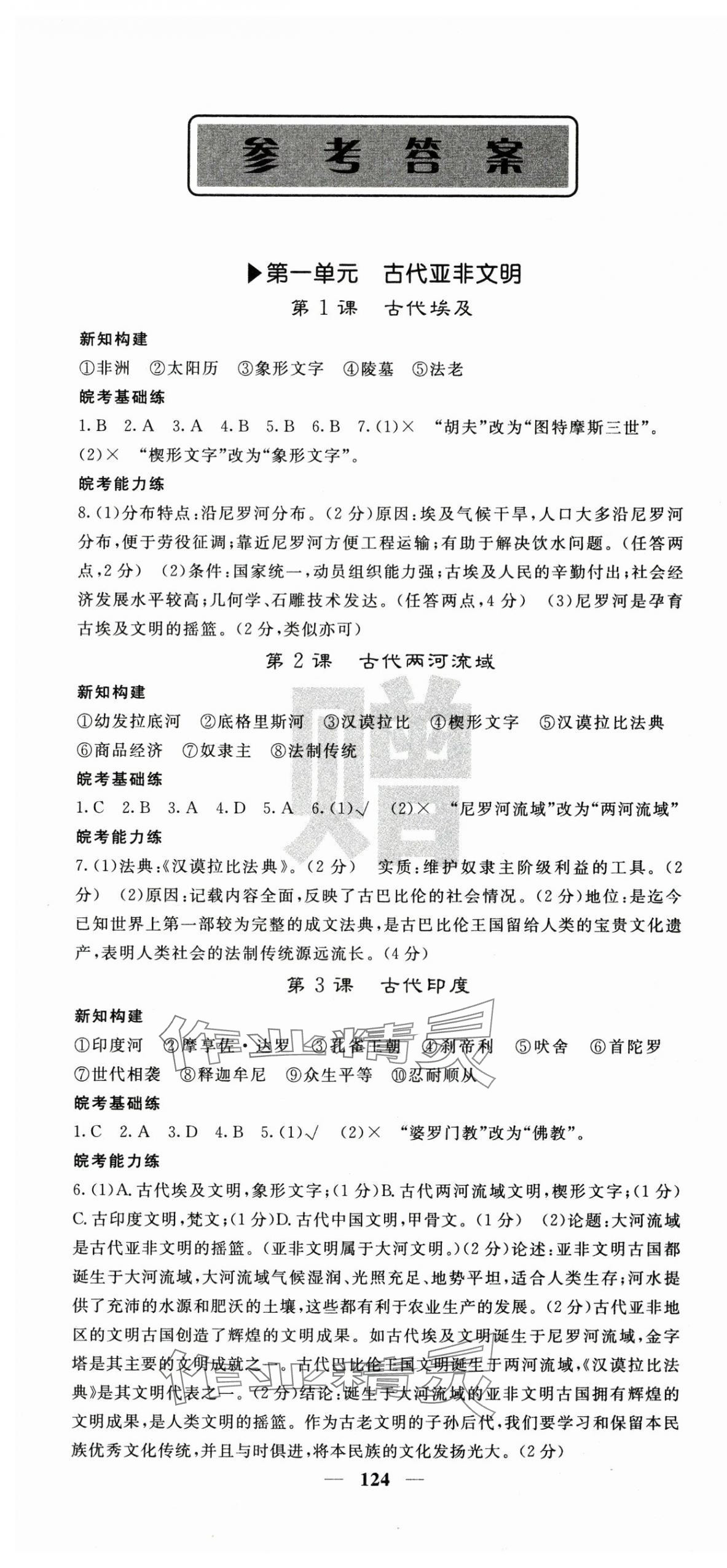 2025年課堂點睛九年級歷史上冊人教版安徽專版 第1頁