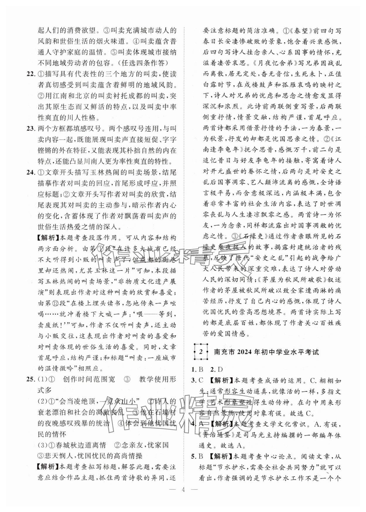 2025年四川中考全国中考试题荟萃语文&nbsp;第4页