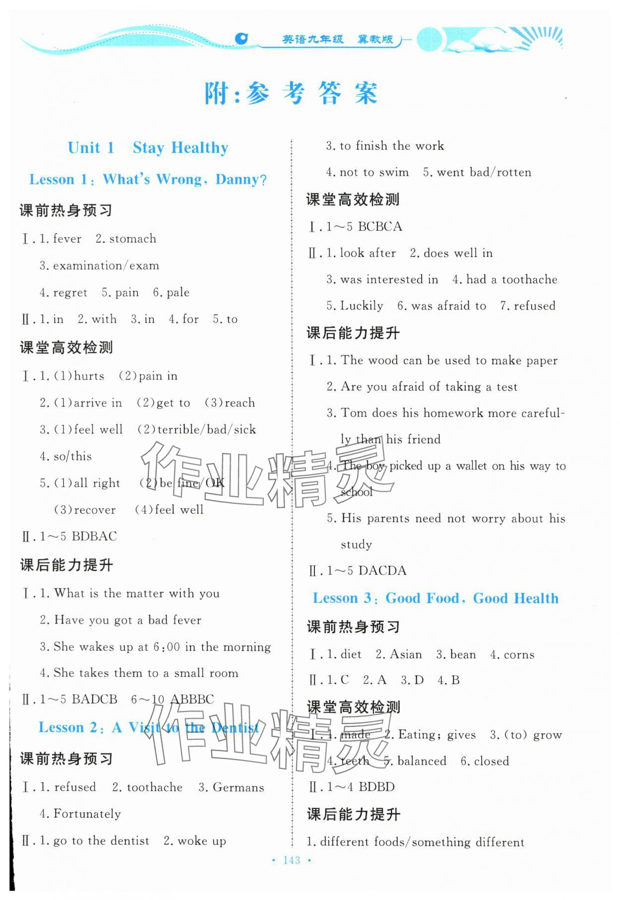 2023年學(xué)力水平同步檢測與評估九年級英語全一冊冀教版 第1頁