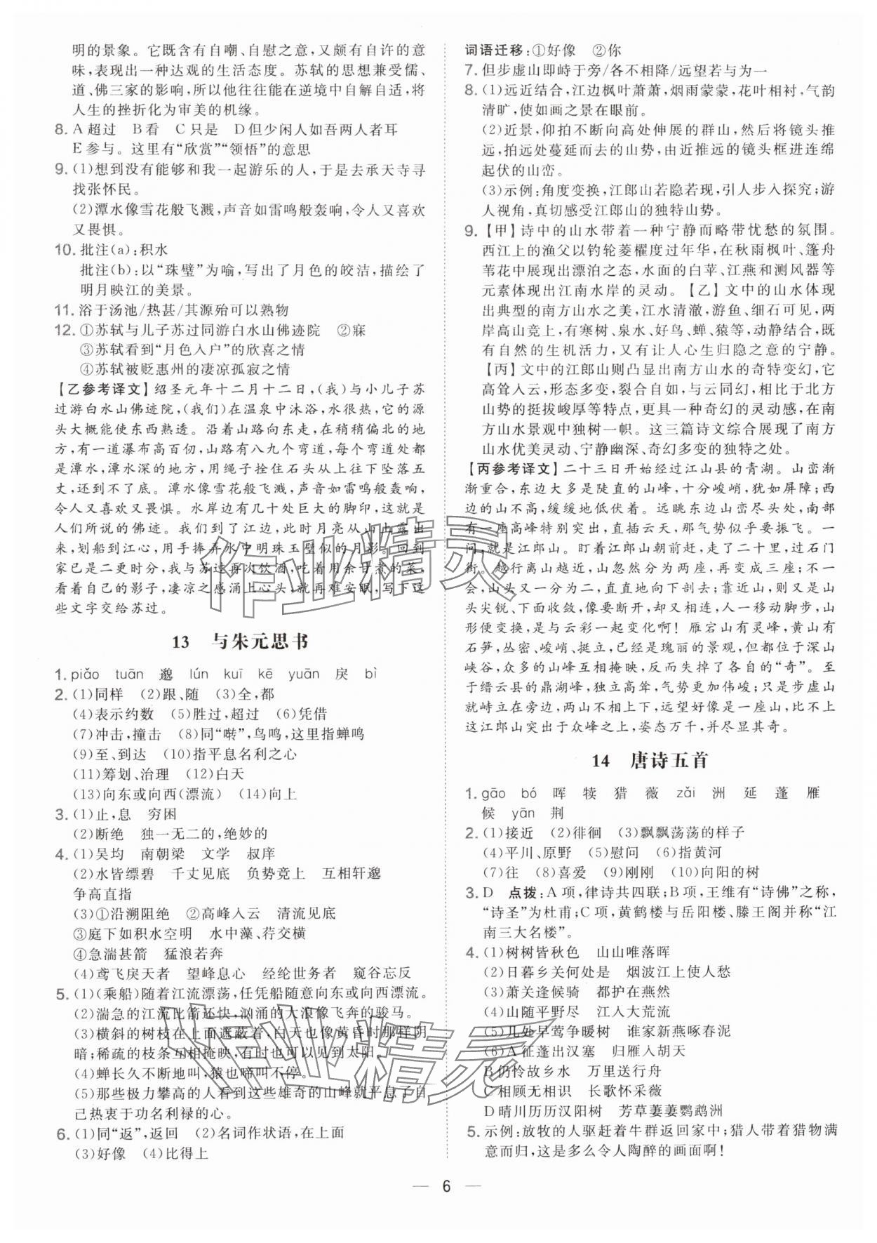 2025年点拨训练八年级语文上册人教版安徽专版 第6页