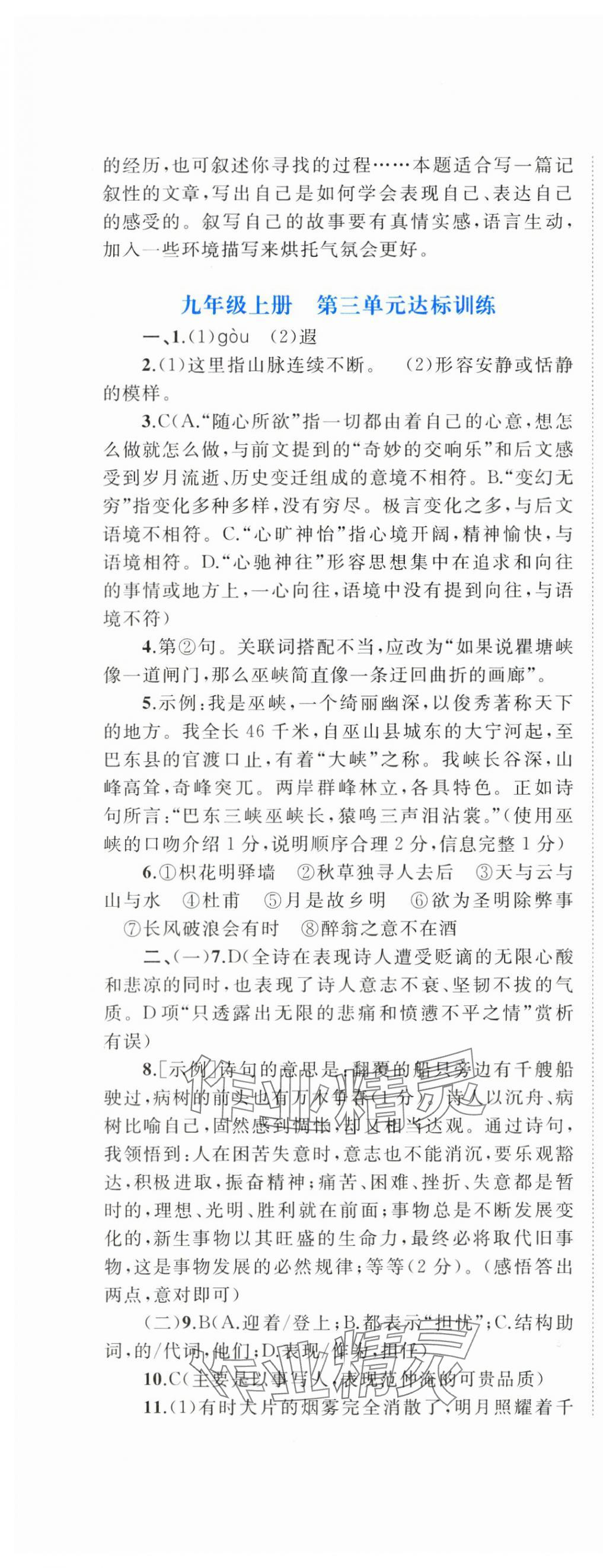 2024年新课程学习与测评单元双测九年级语文全一册人教版A版 第5页