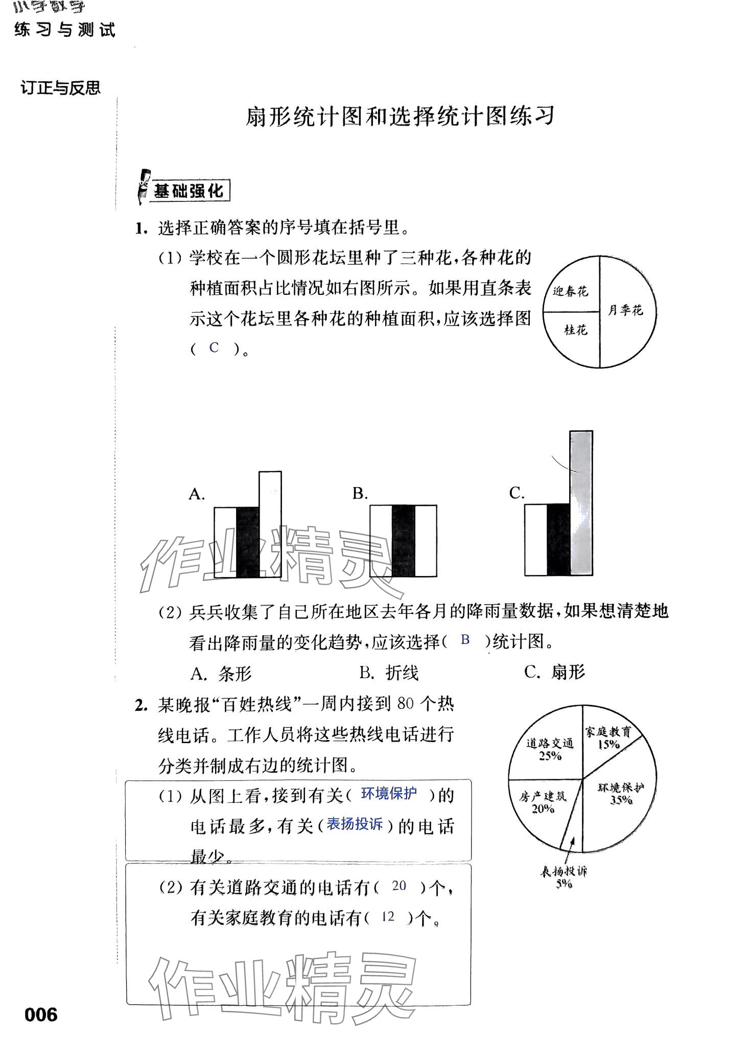 2024年練習(xí)與測(cè)試活頁(yè)卷六年級(jí)數(shù)學(xué)下冊(cè)蘇教版 第6頁(yè)