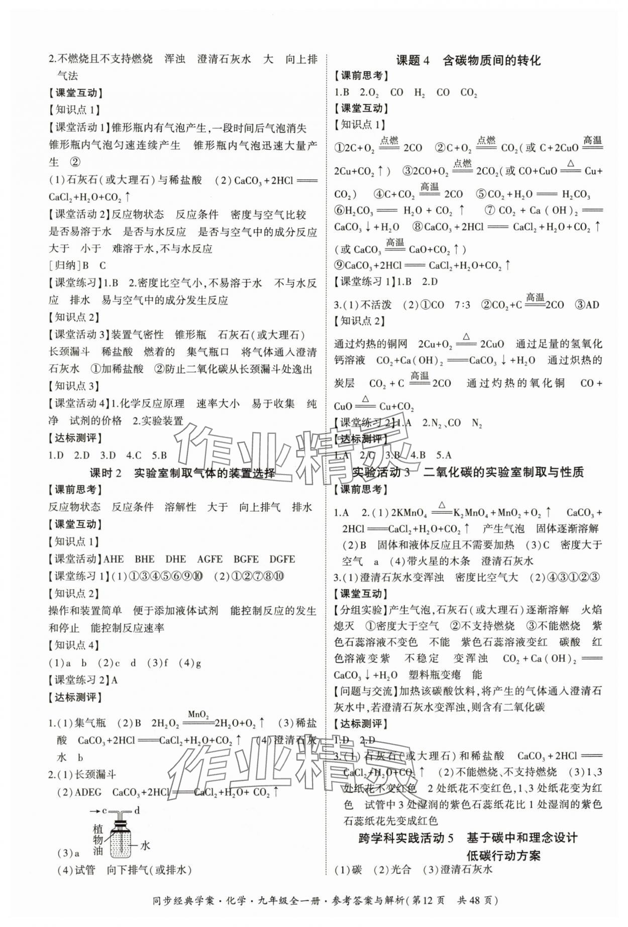 2025年同步经典学案九年级化学全一册人教版 第12页