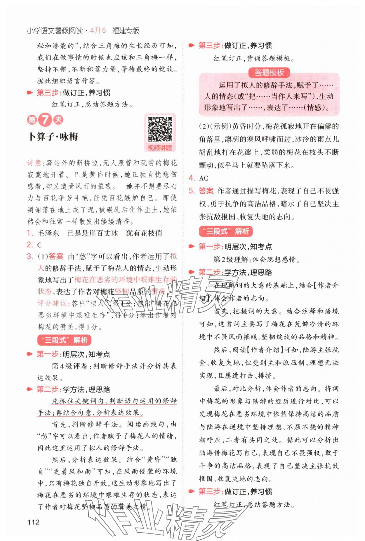 2025年一本4升5语文人教版暑假阅读福建专版 第6页