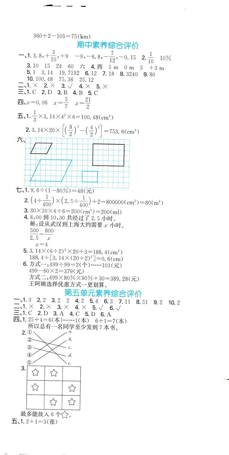 2024年萌翔黄冈单元期末冲刺100分六年级数学下册人教版 第3页