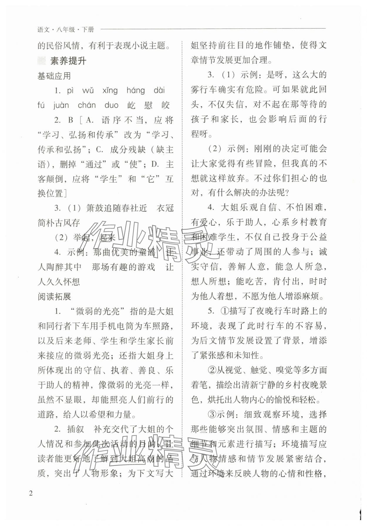 2025年新课程问题解决导学方案八年级语文下册人教版 第2页