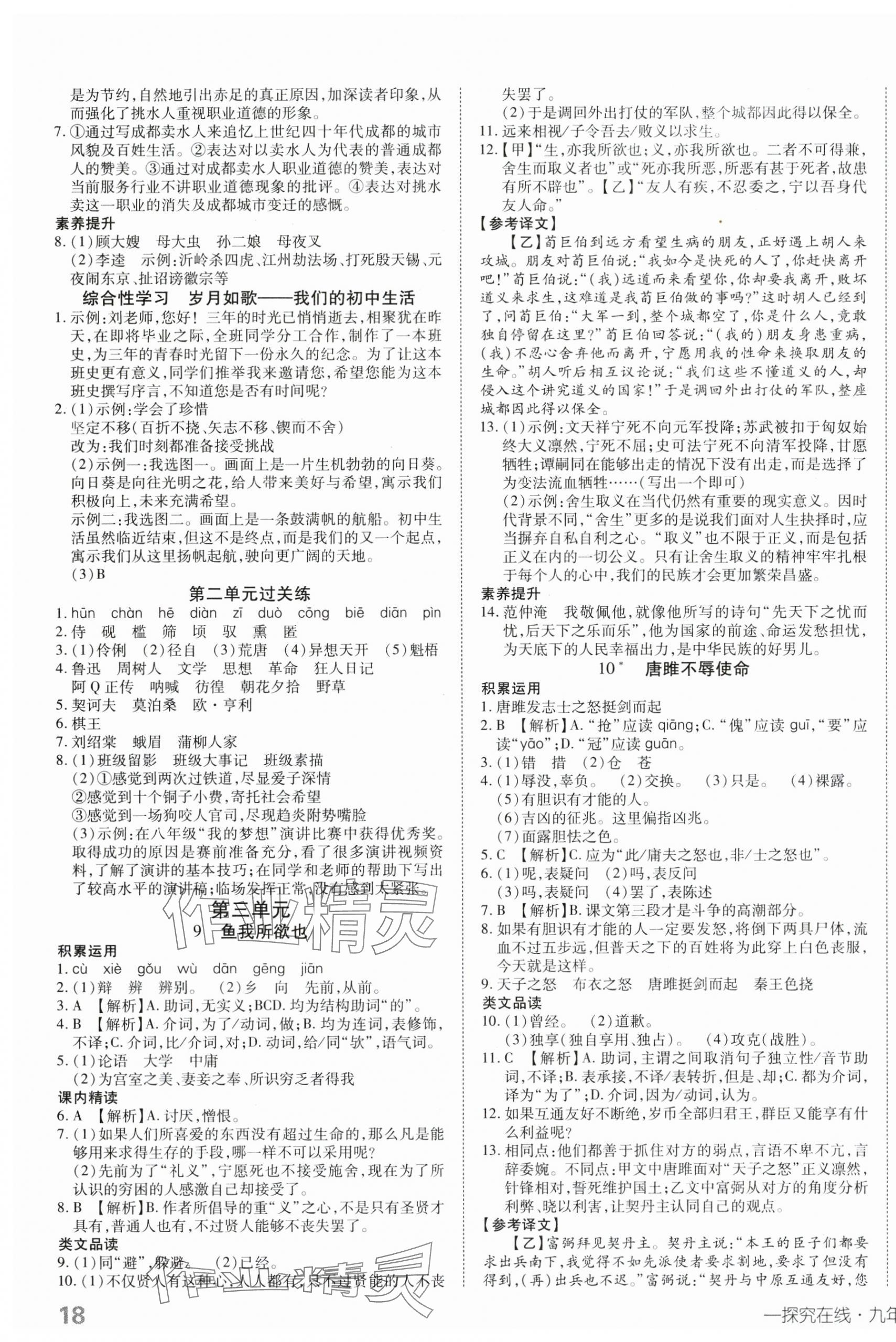 2025年探究在线高效课堂九年级语文下册人教版 第3页