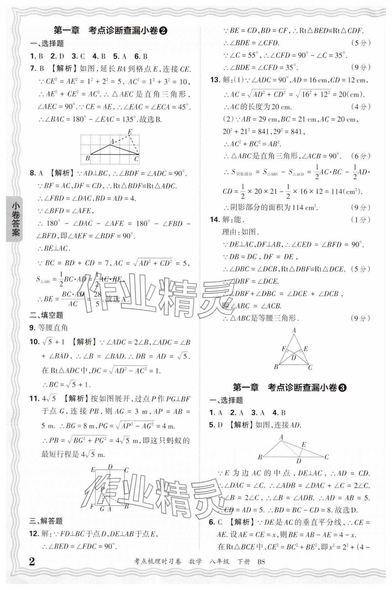 2025年王朝霞考點梳理時習卷八年級數學下冊北師大版 第2頁