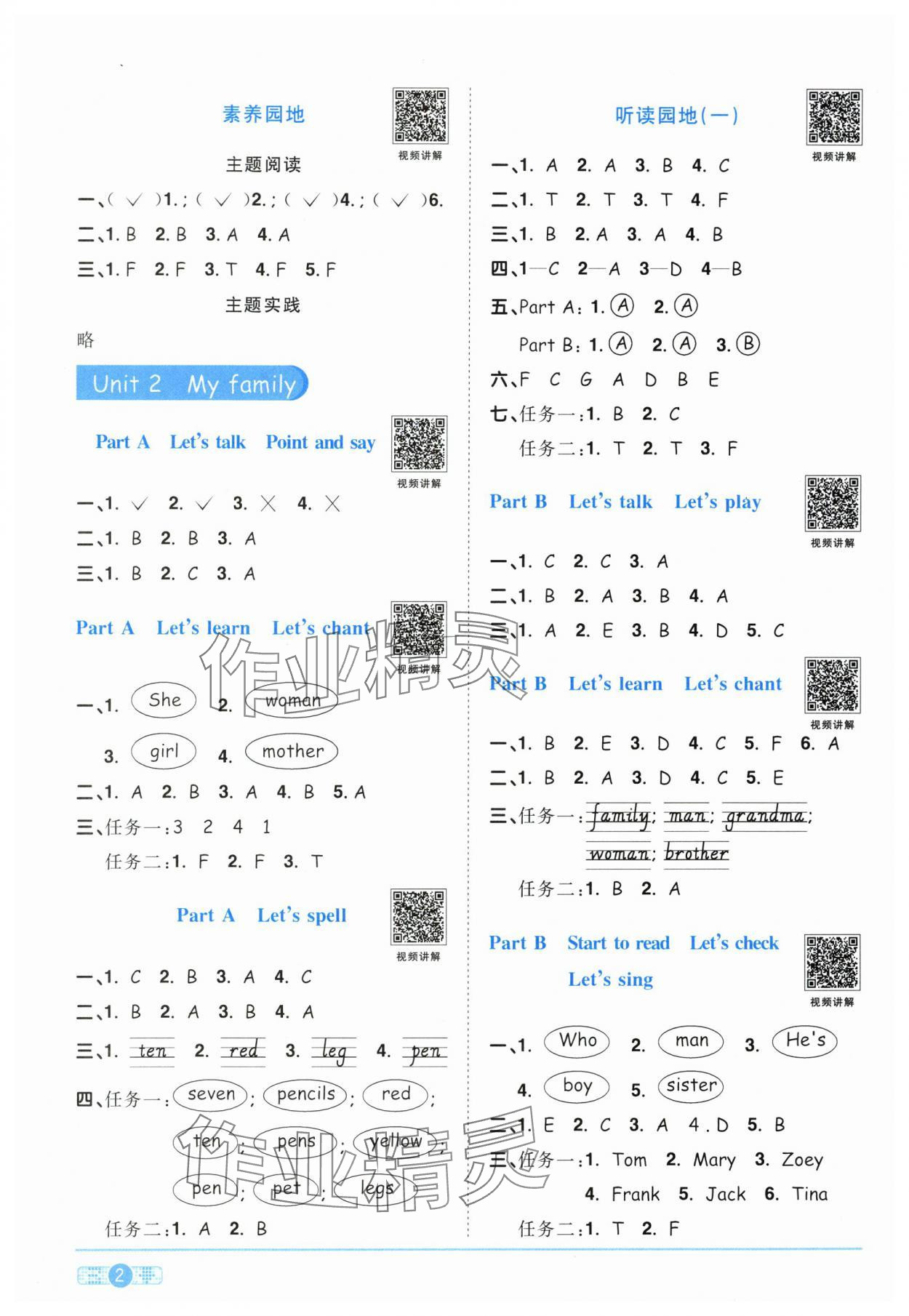 2024年陽光同學(xué)課時達(dá)標(biāo)訓(xùn)練三年級英語下冊人教版浙江專版 第2頁