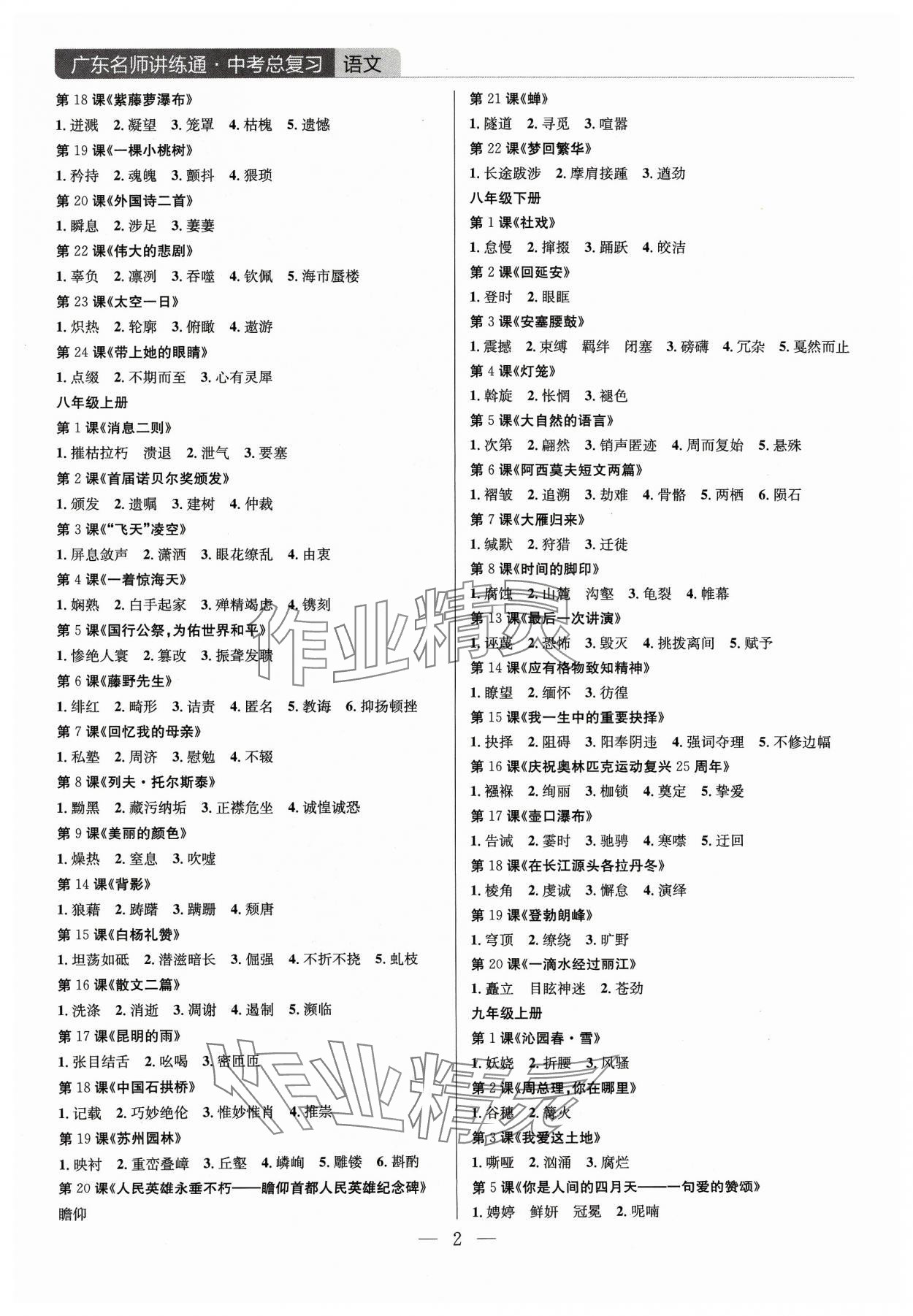 2024年廣東名師講練通中考總復習語文 第2頁