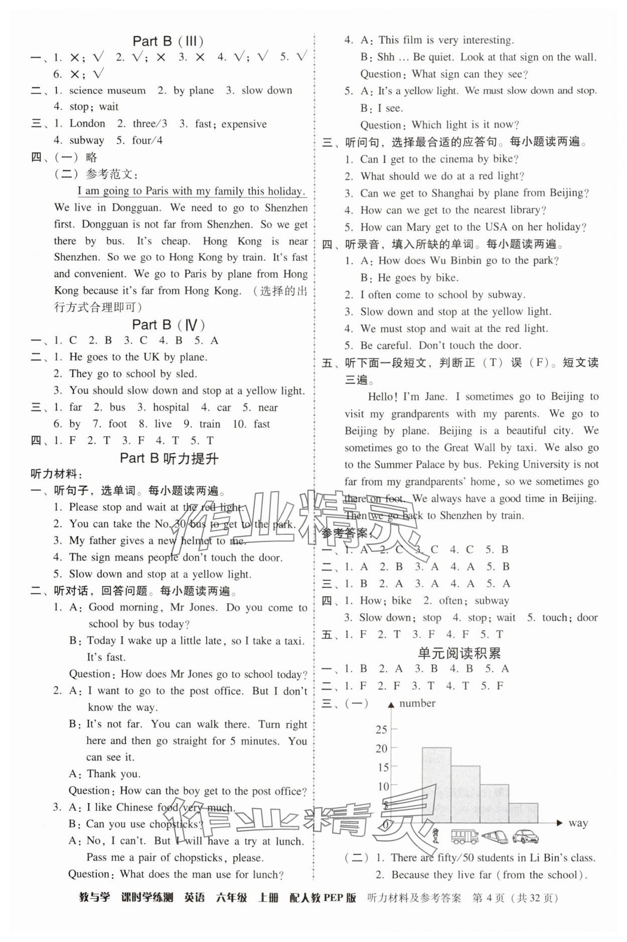 2024年教與學(xué)課時學(xué)練測六年級英語上冊人教版 第4頁