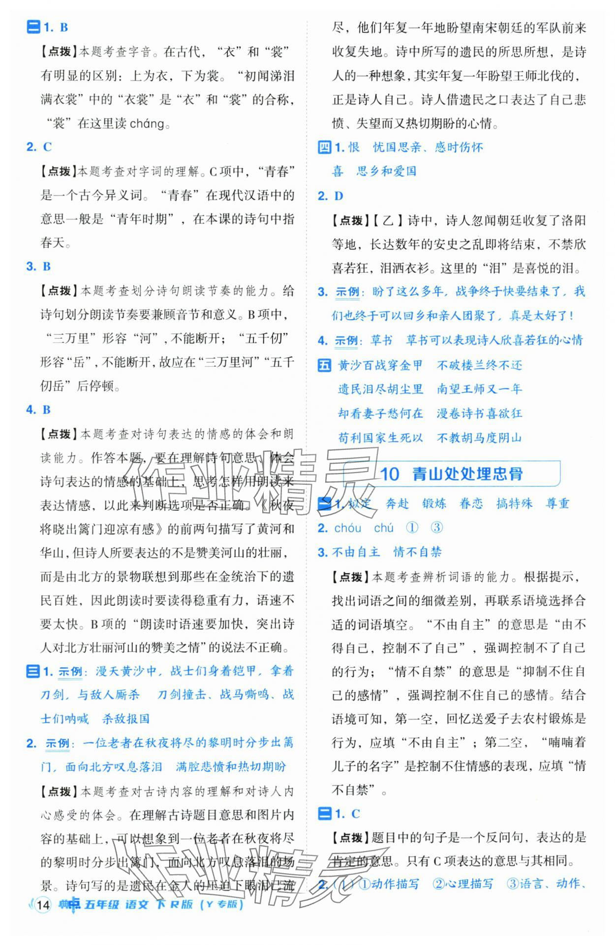 2025年综合应用创新题典中点五年级语文下册人教版宁夏专版 第14页