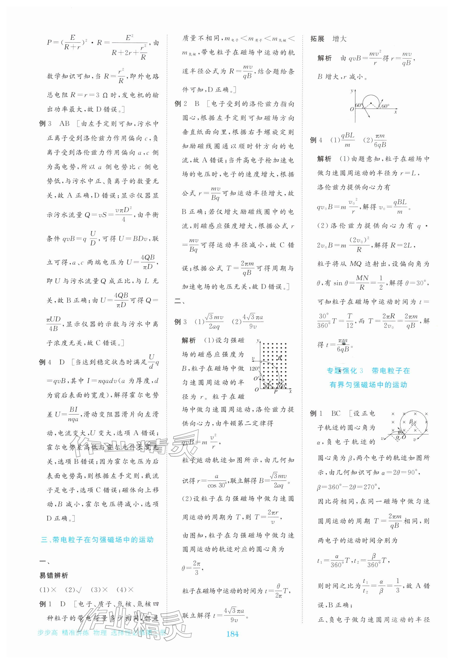2025年步步高精准讲练物理选择性必修第二册&nbsp;参考答案第3页