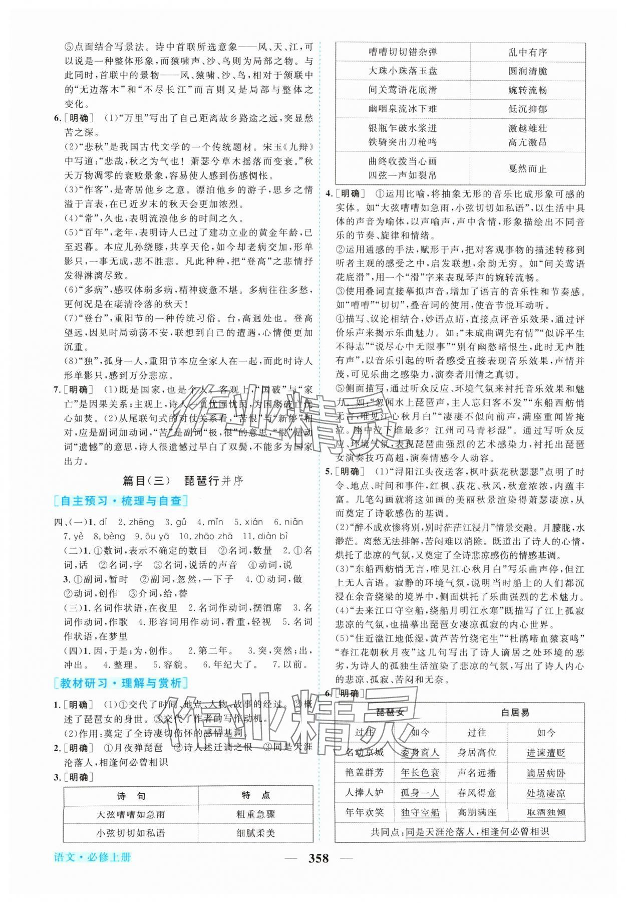 2024年新坐標(biāo)同步練習(xí)高中語文必修上冊人教版 參考答案第17頁