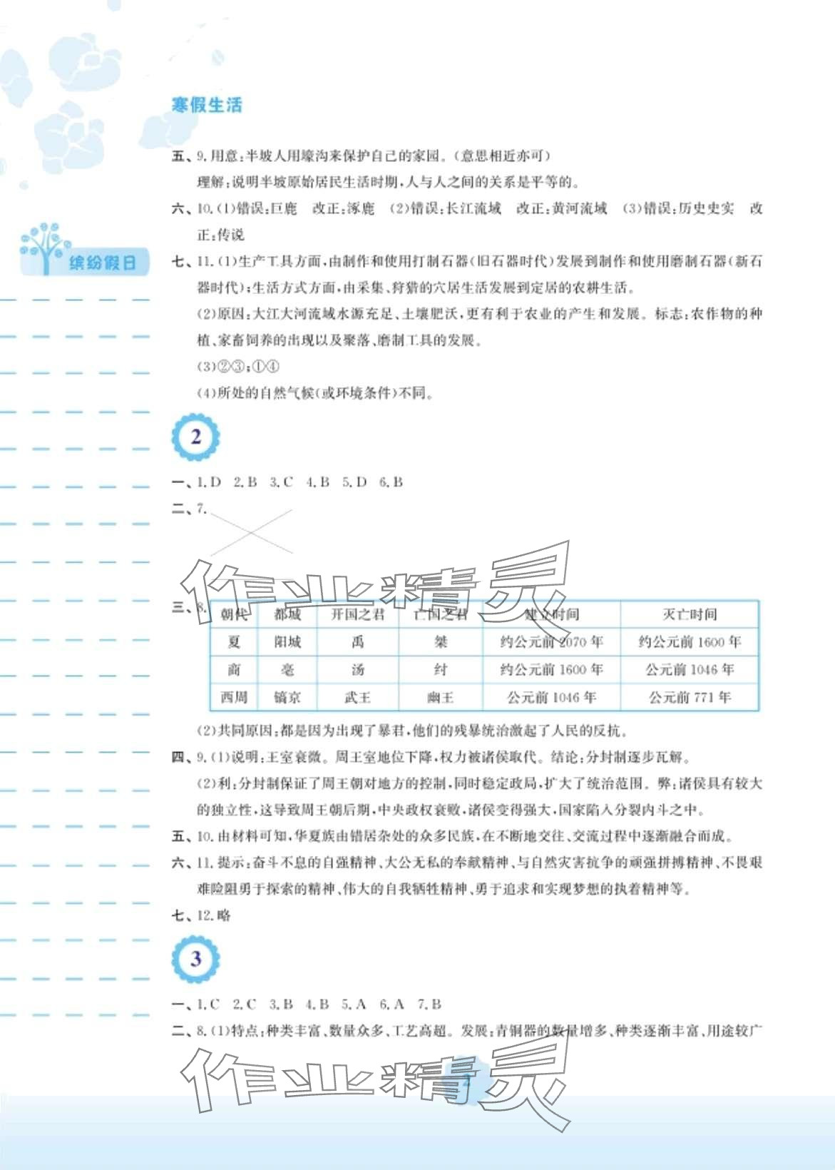 2024年寒假生活安徽教育出版社七年级历史人教版 第2页