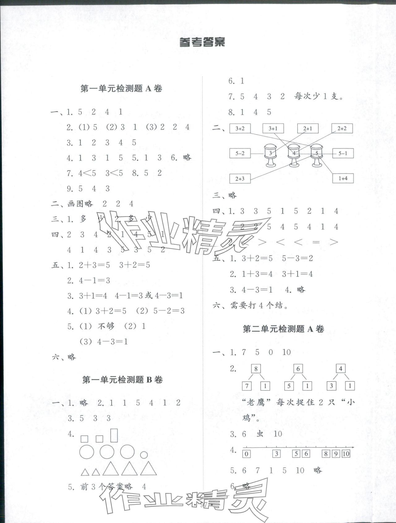 2025年同步练习册配套检测卷一年级数学上册鲁教版五四制 第1页