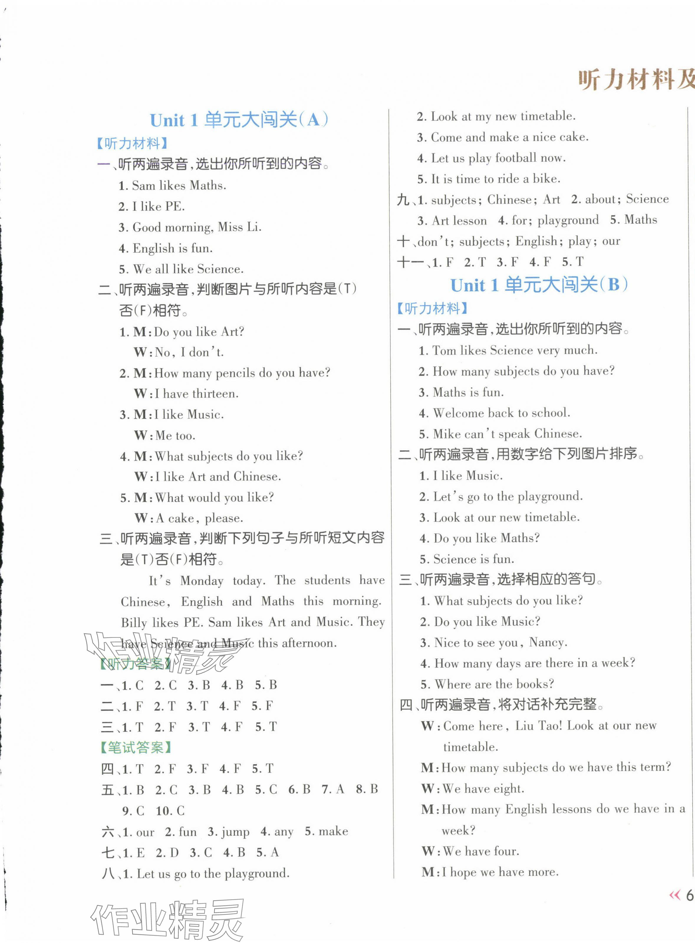 2024年能力形成同步測試四年級英語下冊譯林版 第1頁