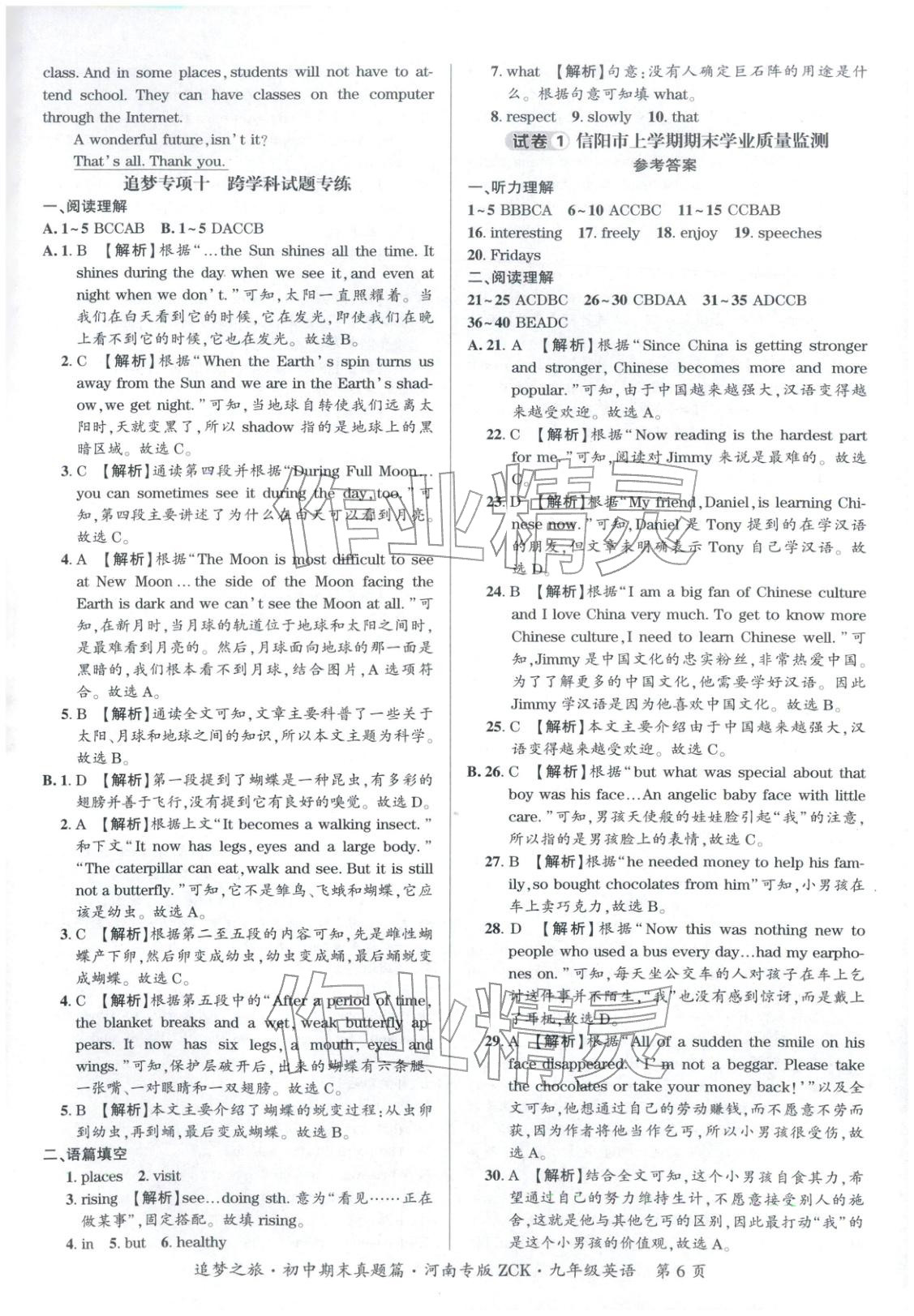 2025年追梦之旅初中期末真题篇九年级英语河南专版 第6页