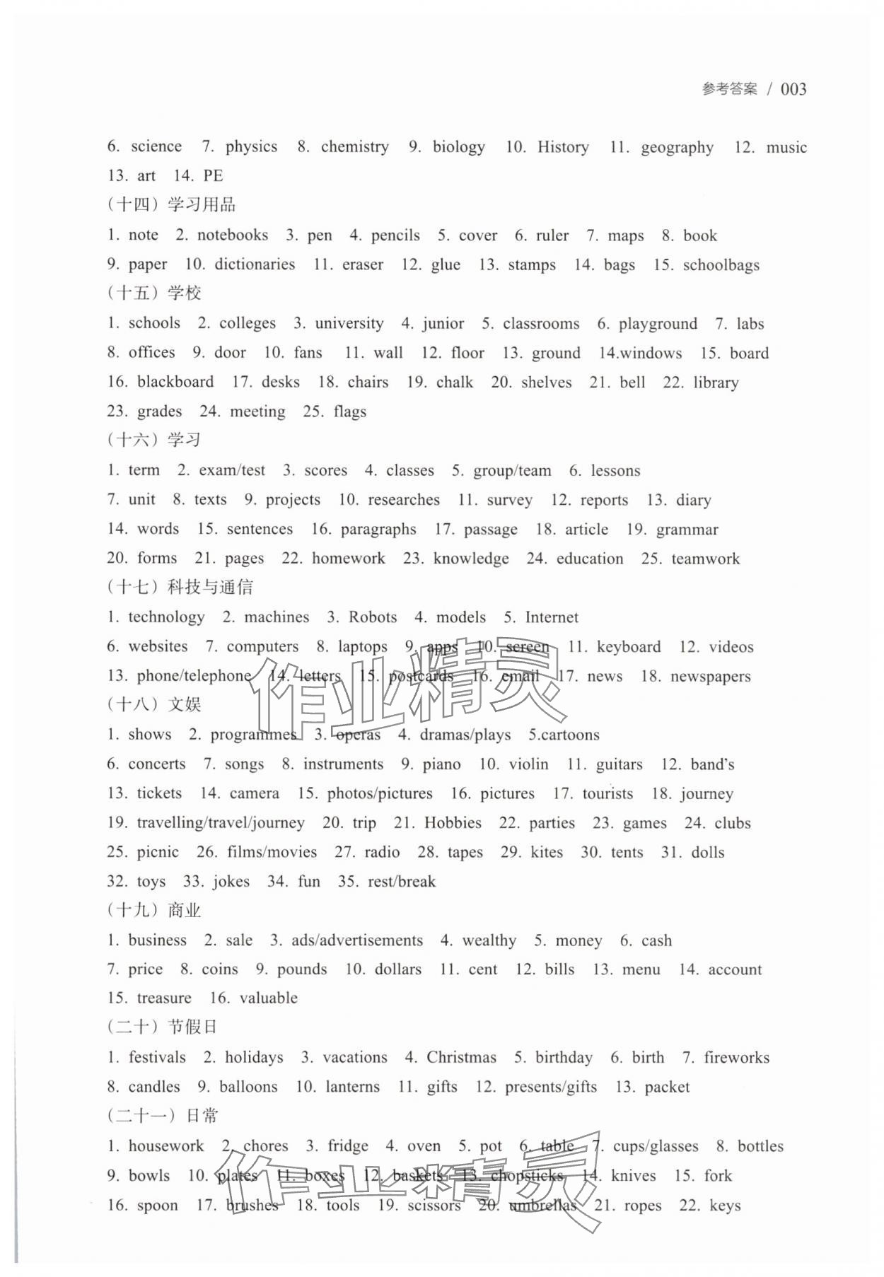 2025年學(xué)而優(yōu)中考英語(yǔ)詞匯運(yùn)用與語(yǔ)法填空精練 參考答案第3頁(yè)