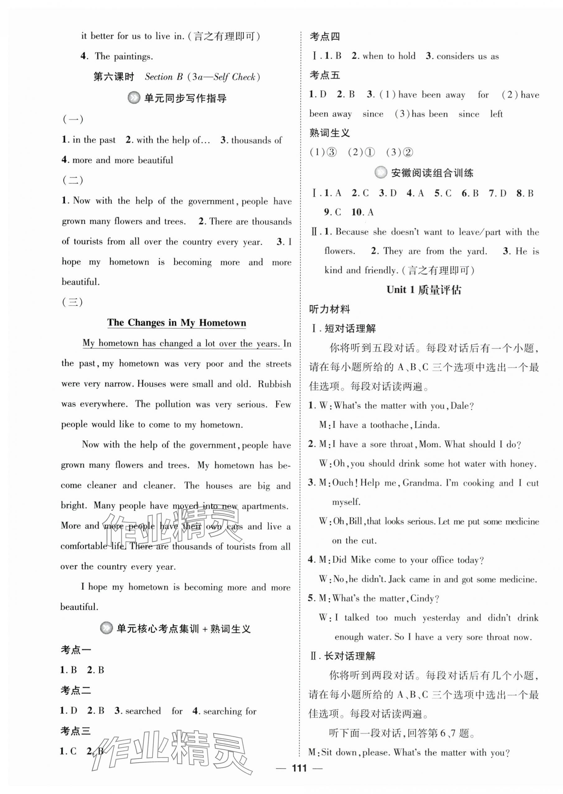 2025年精英新课堂八年级英语下册人教版安徽专版 参考答案第15页