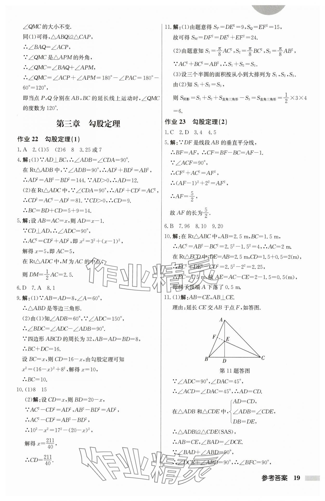 2024年启东中学作业本八年级数学上册江苏版 第19页